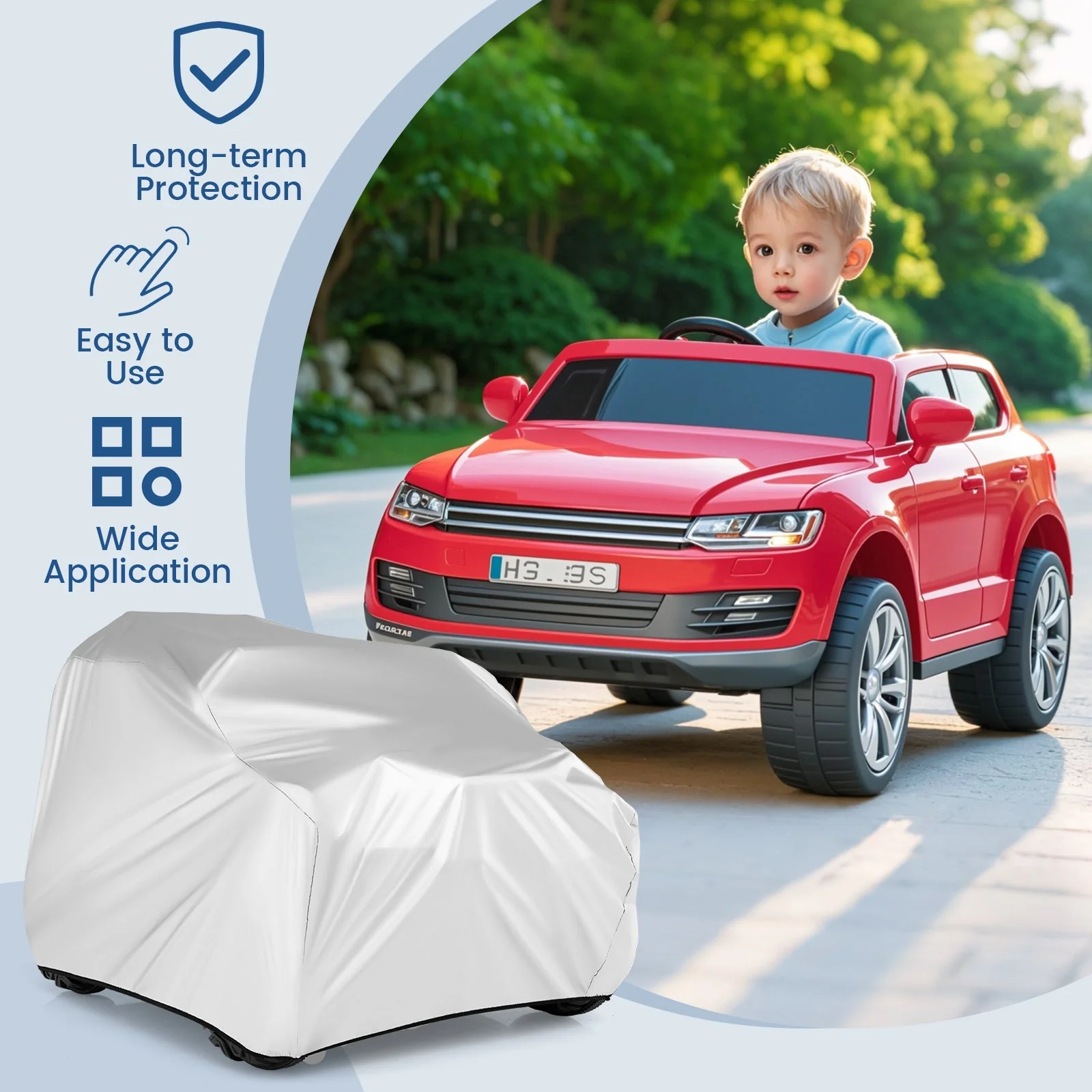 (Only Cover) Kids Car Cover for Power Ride-On Toy Car with Storage Bag - Image 8