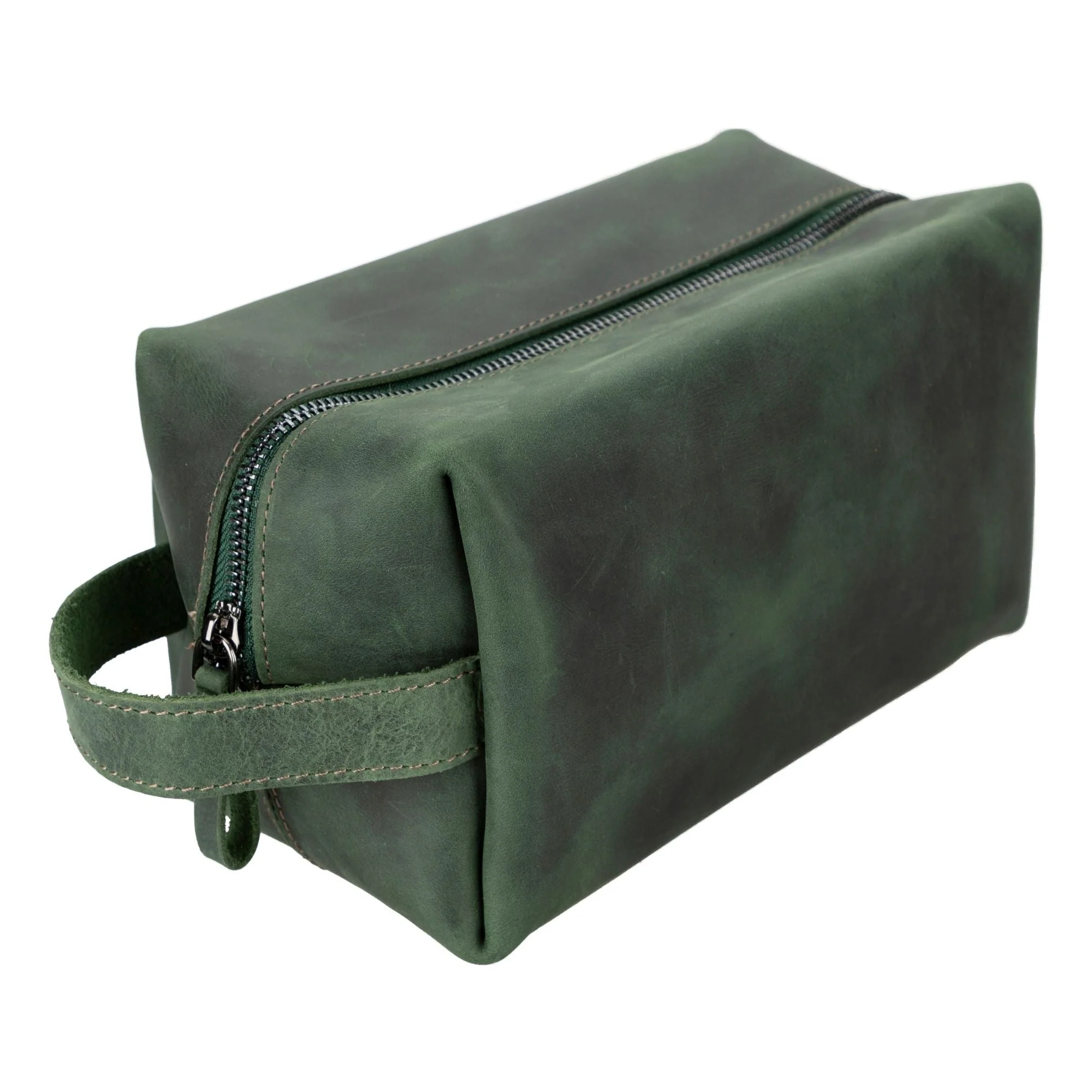 Oswego Men's Leather Dopp Kit & Small Travel Handbag - Image 10