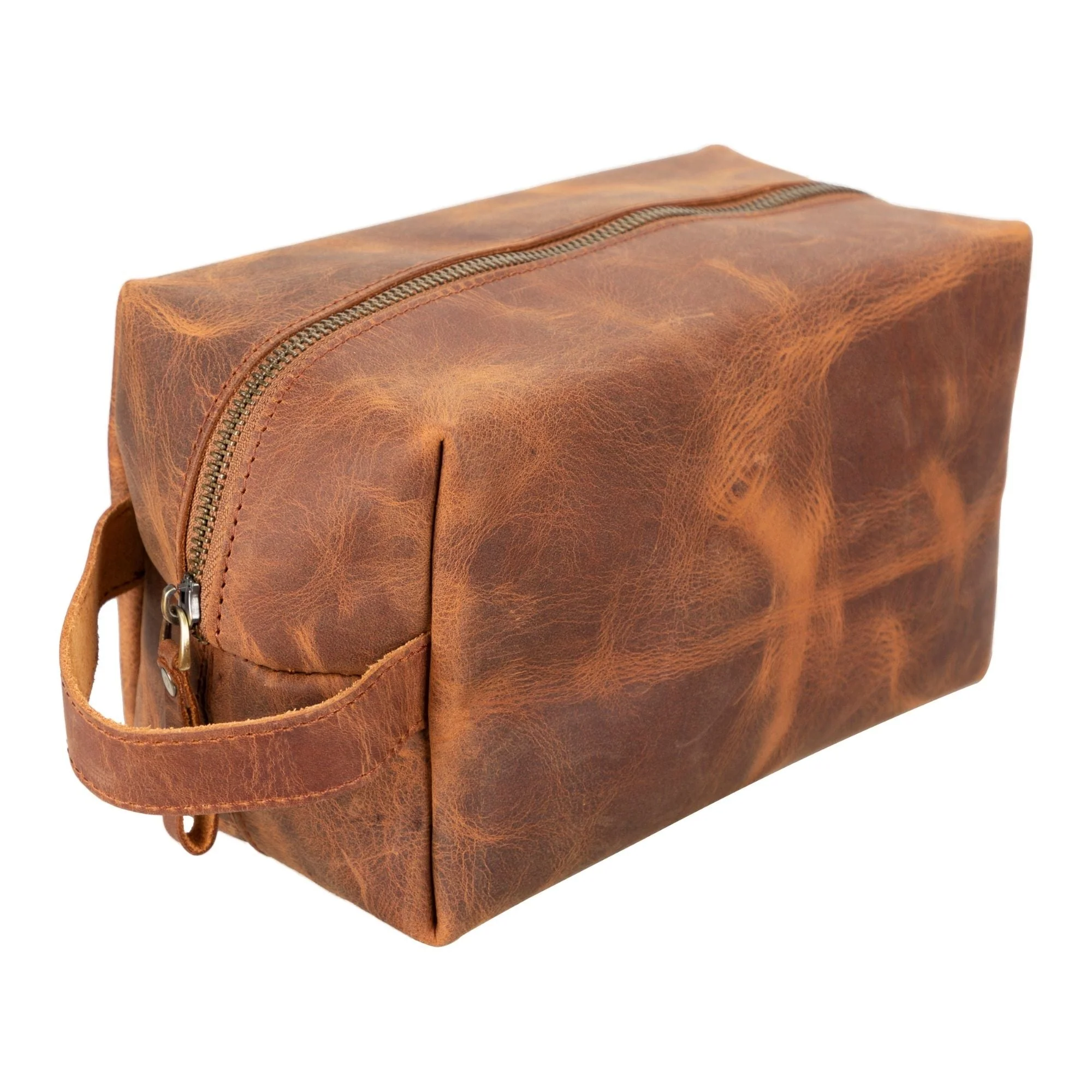 Oswego Men's Leather Dopp Kit & Small Travel Handbag - Image 3