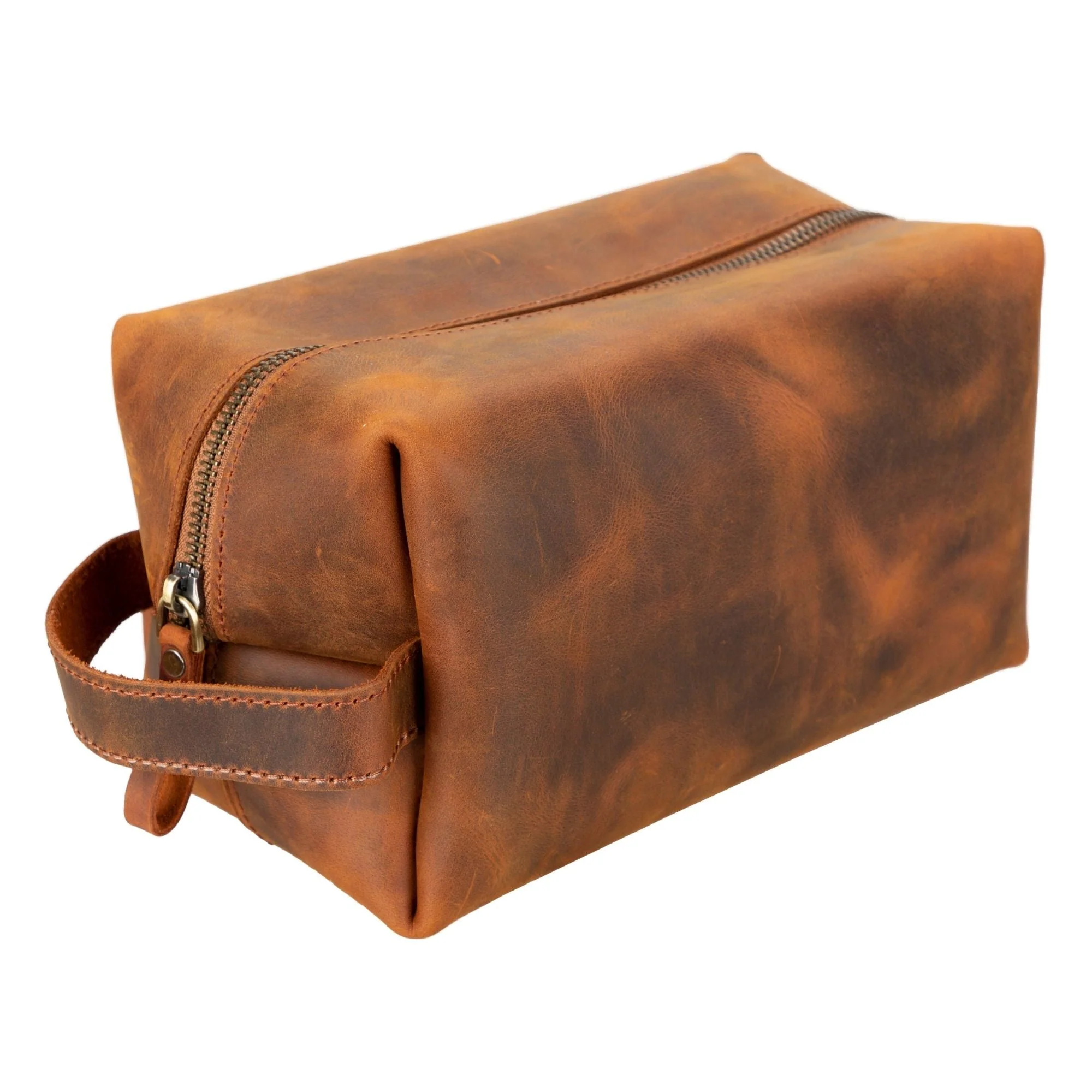 Oswego Men's Leather Dopp Kit & Small Travel Handbag - Image 50