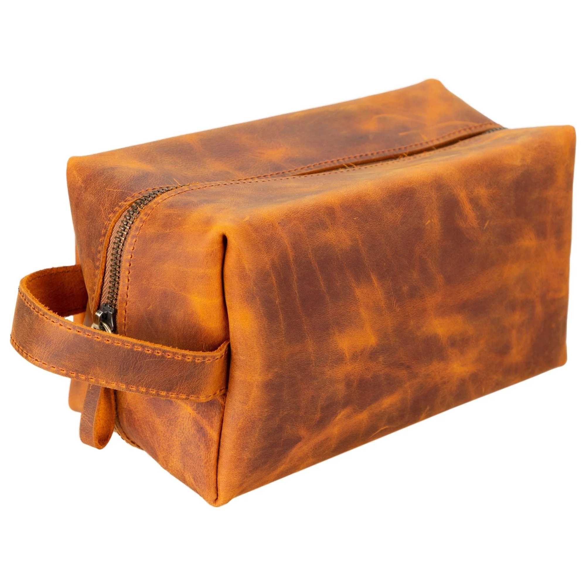 Oswego Men's Leather Dopp Kit & Small Travel Handbag - Image 58