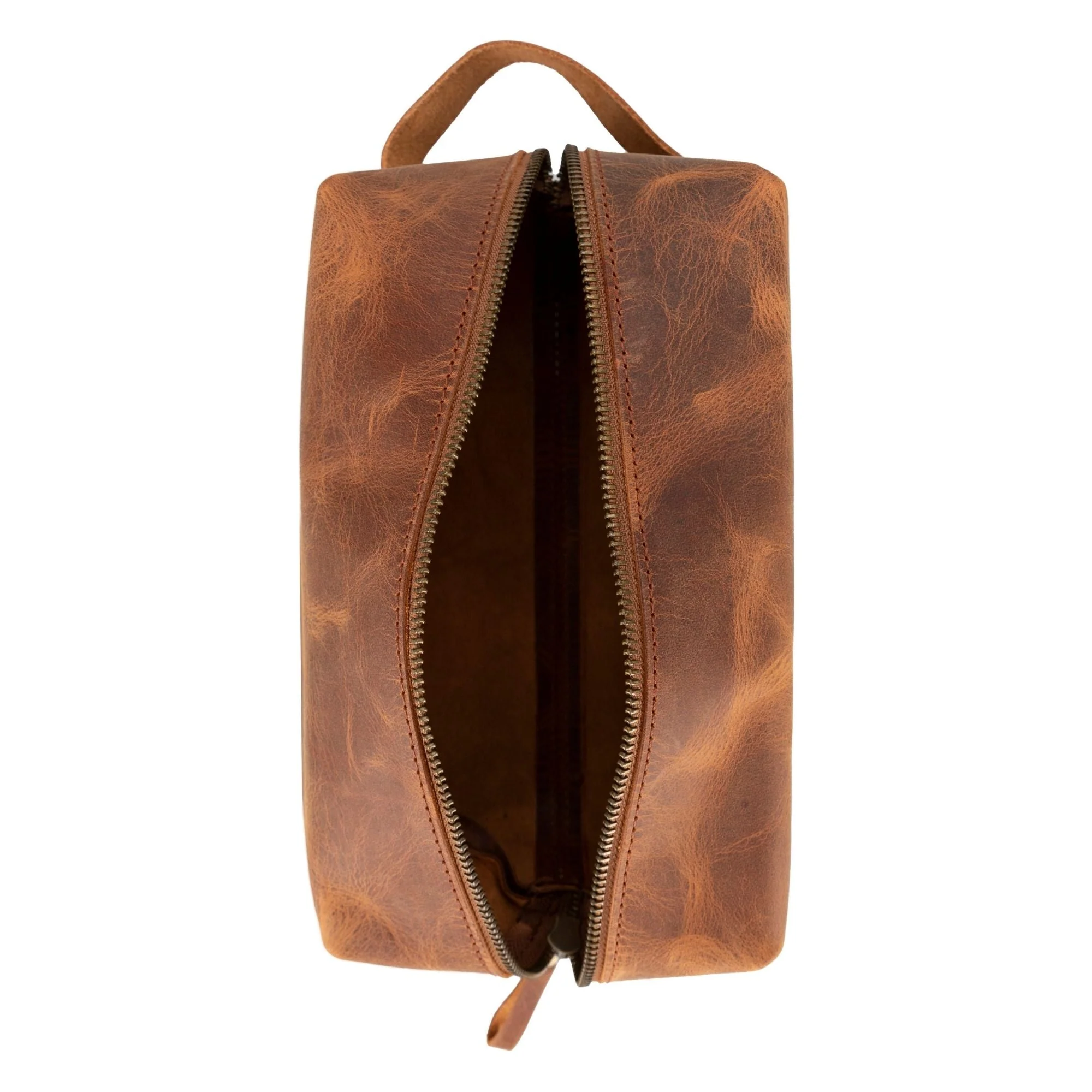 Oswego Men's Leather Dopp Kit & Small Travel Handbag - Image 7