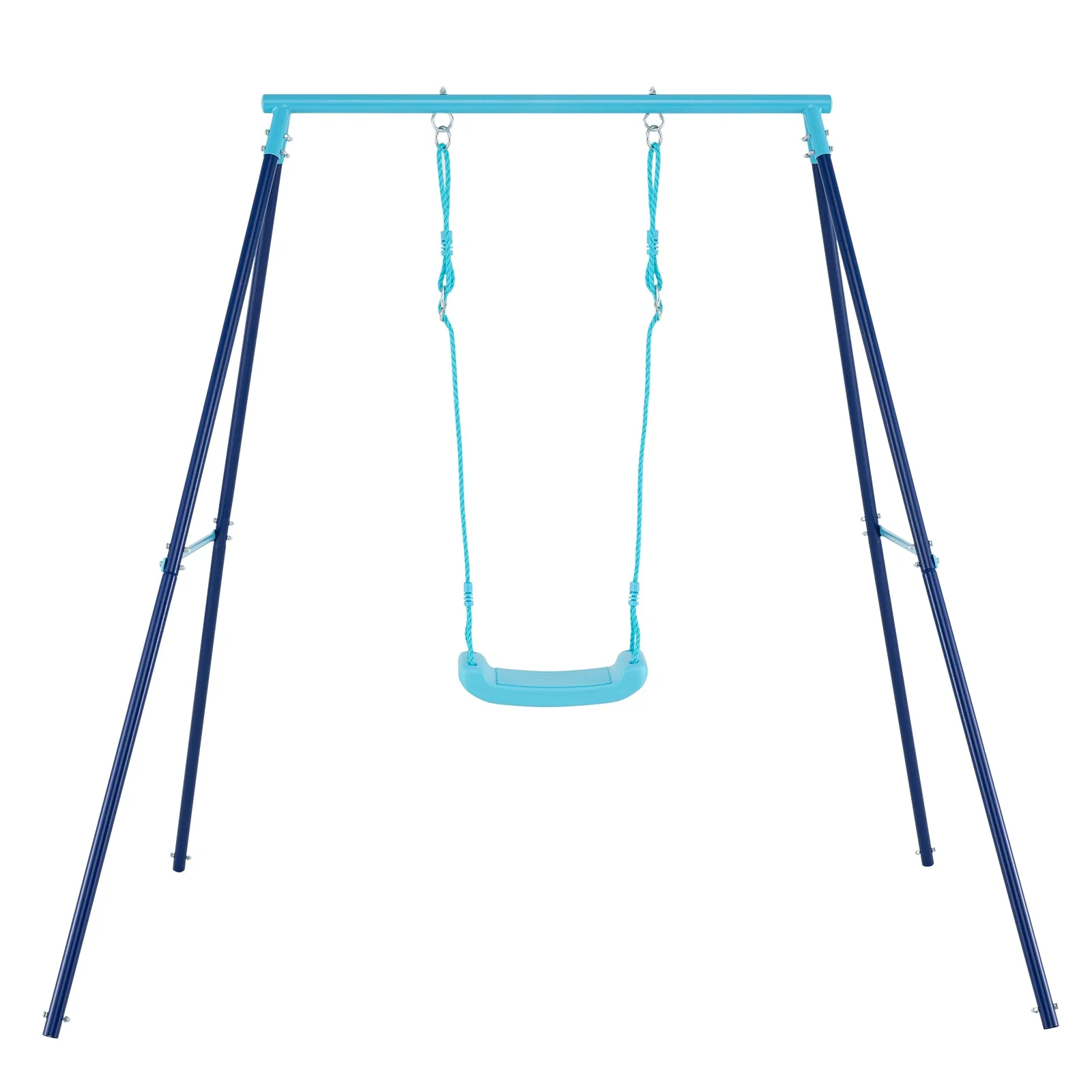 Outdoor Heavy Duty Metal Toddler Swing Set with Stand-Blue - Image 3
