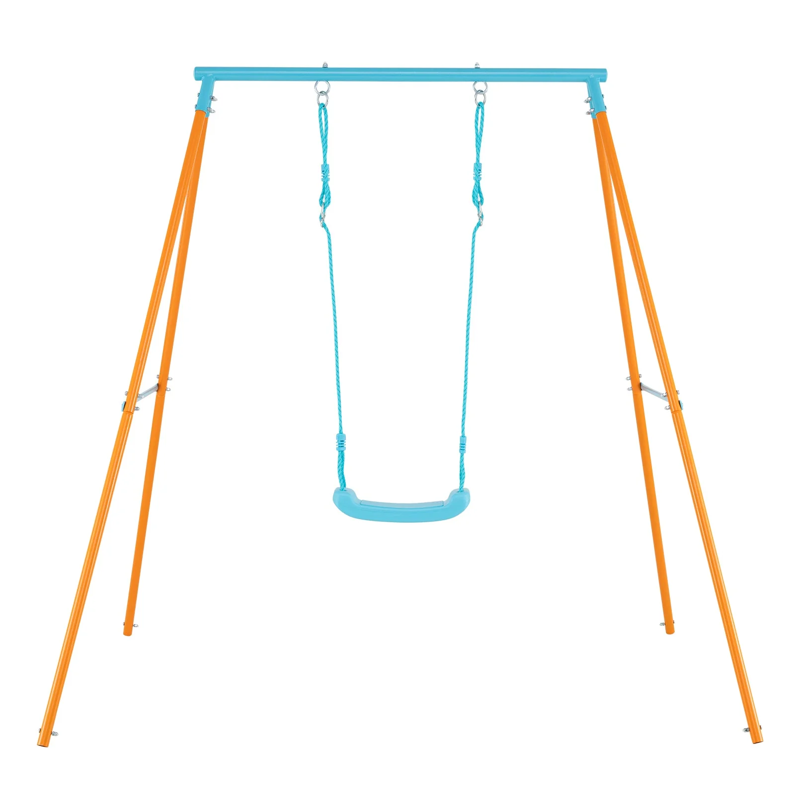 Outdoor Heavy Duty Metal Toddler Swing Set with Stand-Orange - Image 3