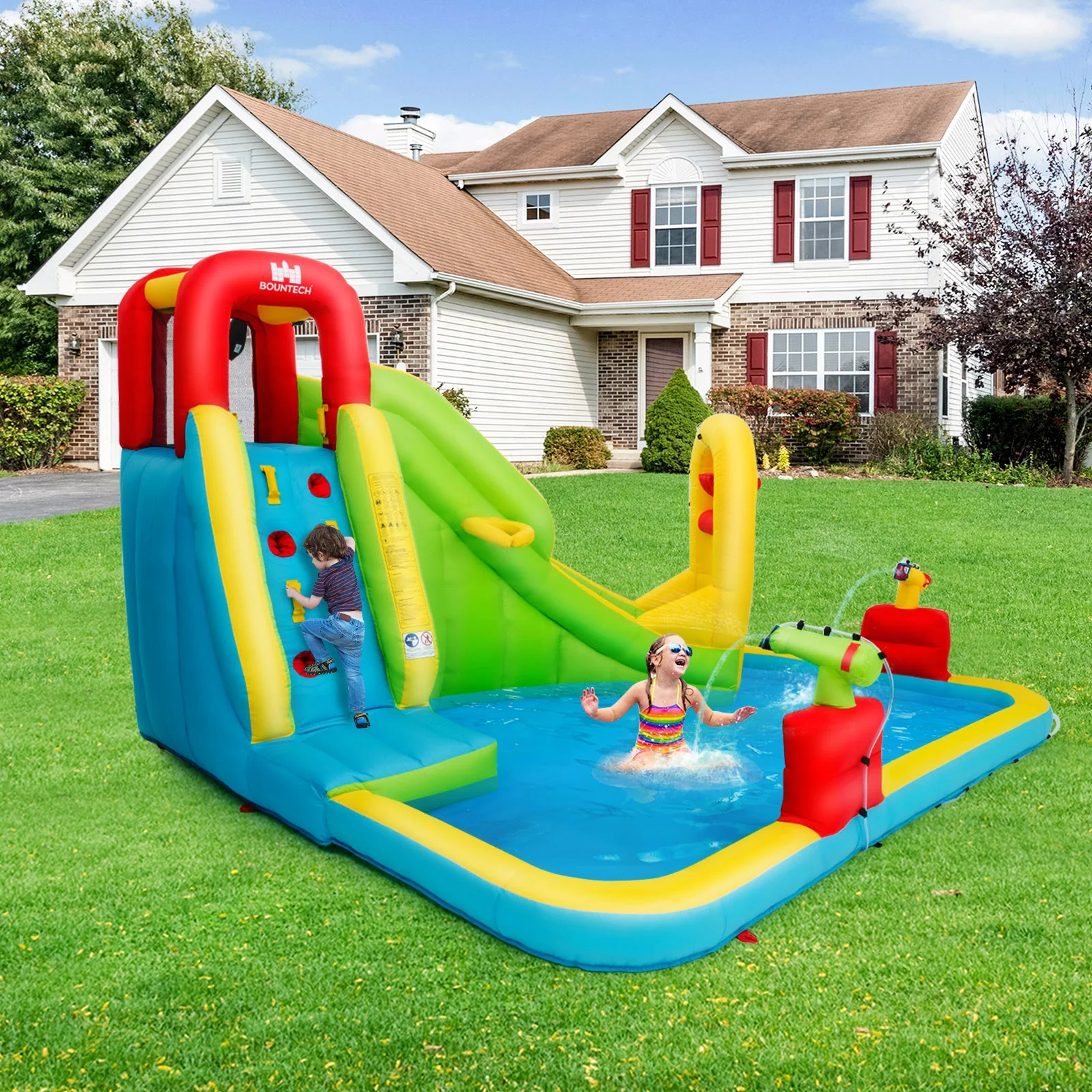 Outdoor Inflatable Water Bounce House with 480W Blower - Image 2