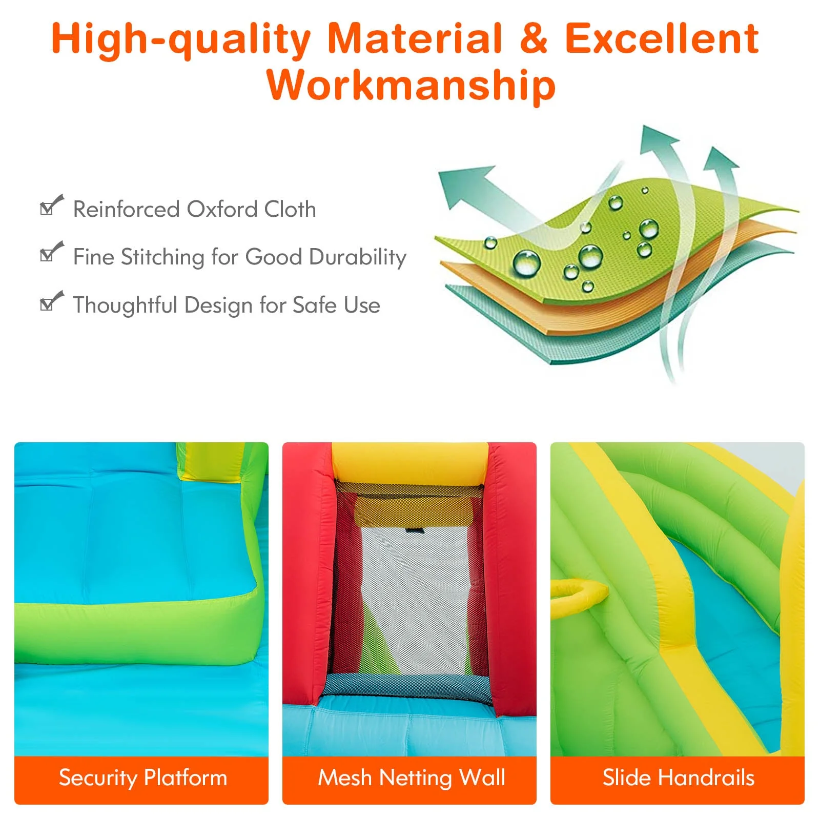 Outdoor Inflatable Water Bounce House with 480W Blower - Image 8
