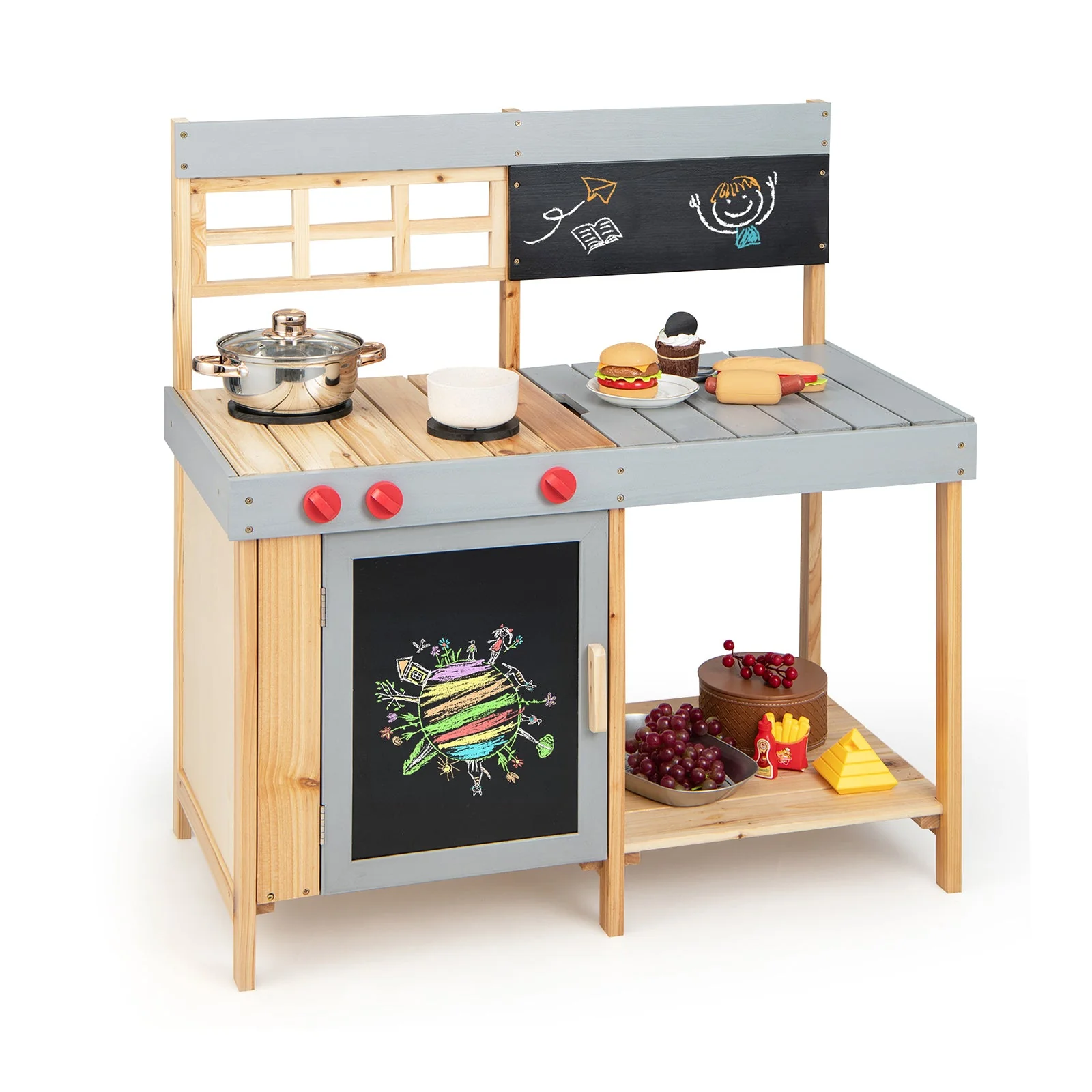 Outdoor Kid's Mud Kitchen Set with Detachable Water Box for Toddlers Over 3 - Image 3