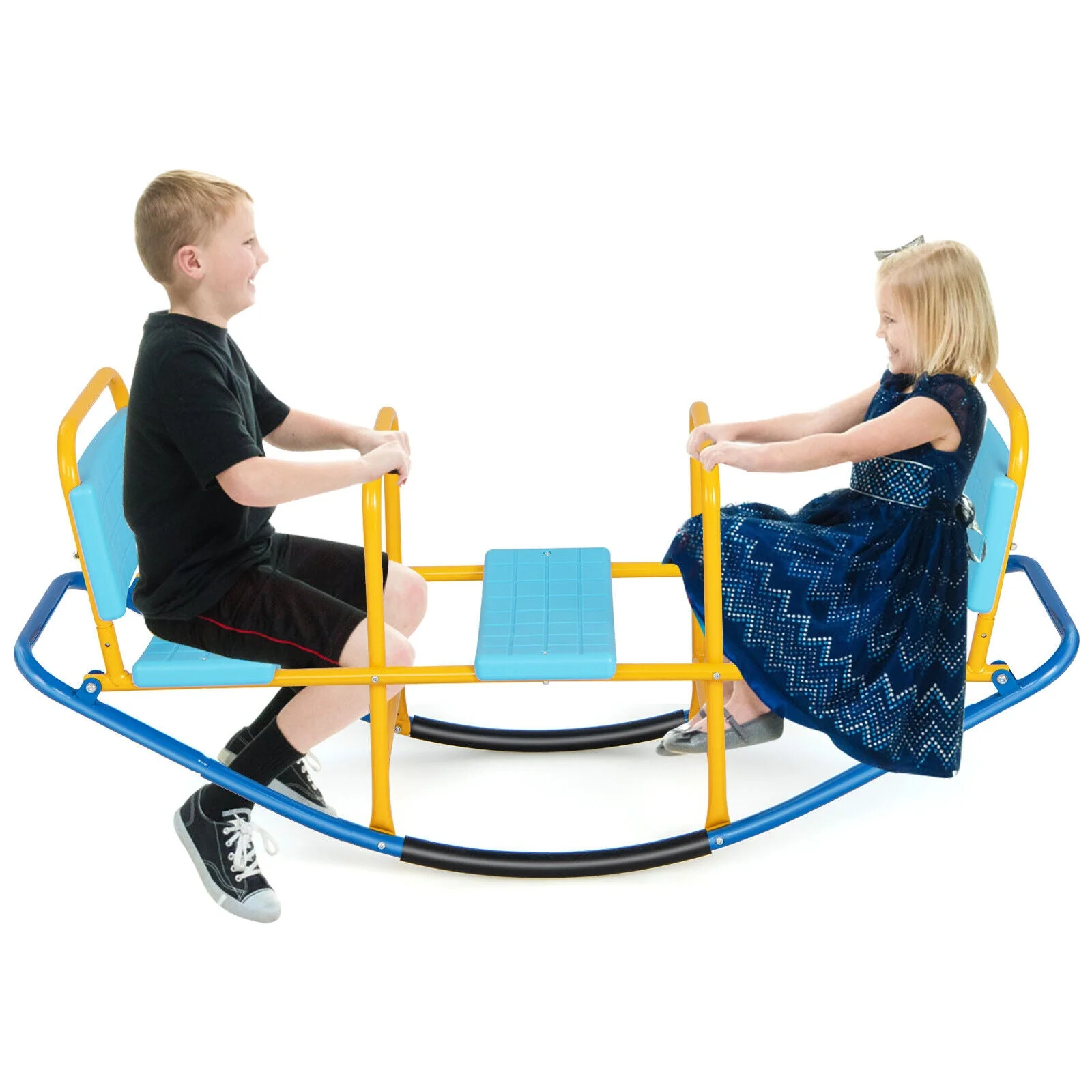 Outdoor Kids Seesaw Swivel Teeter for 3 to 8 Years Old-Blue - Image 7