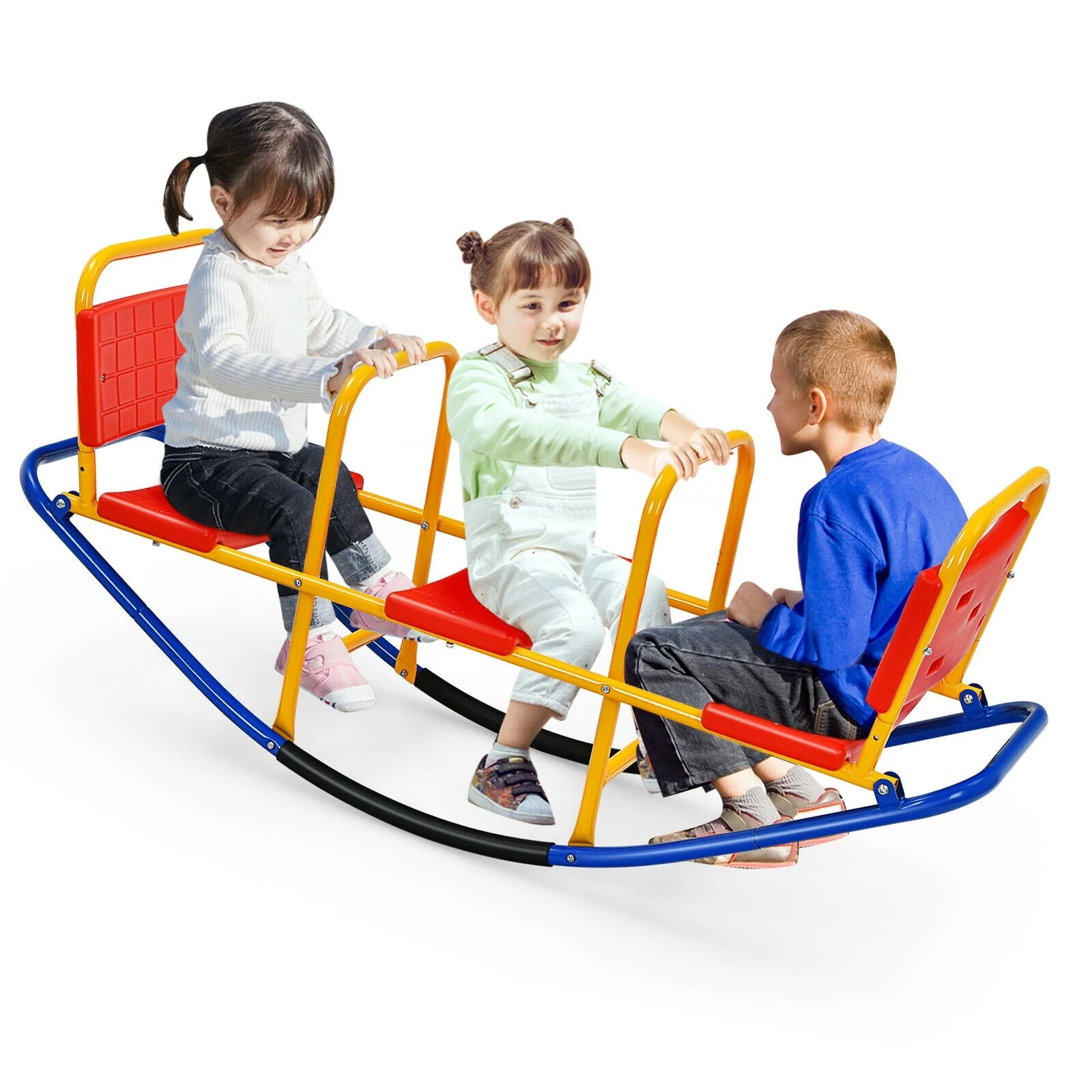 Outdoor Kids Seesaw Swivel Teeter for 3 to 8 Years Old-Red - Image 4