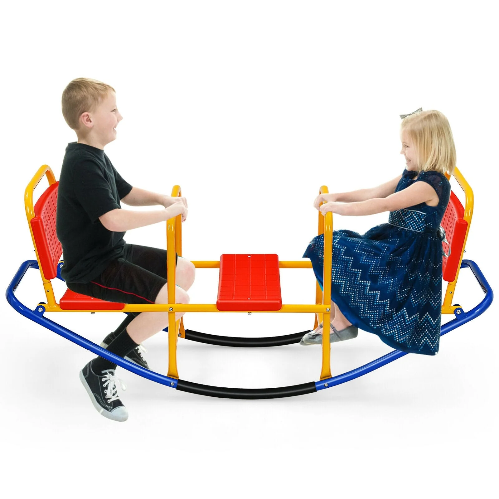 Outdoor Kids Seesaw Swivel Teeter for 3 to 8 Years Old-Red - Image 7