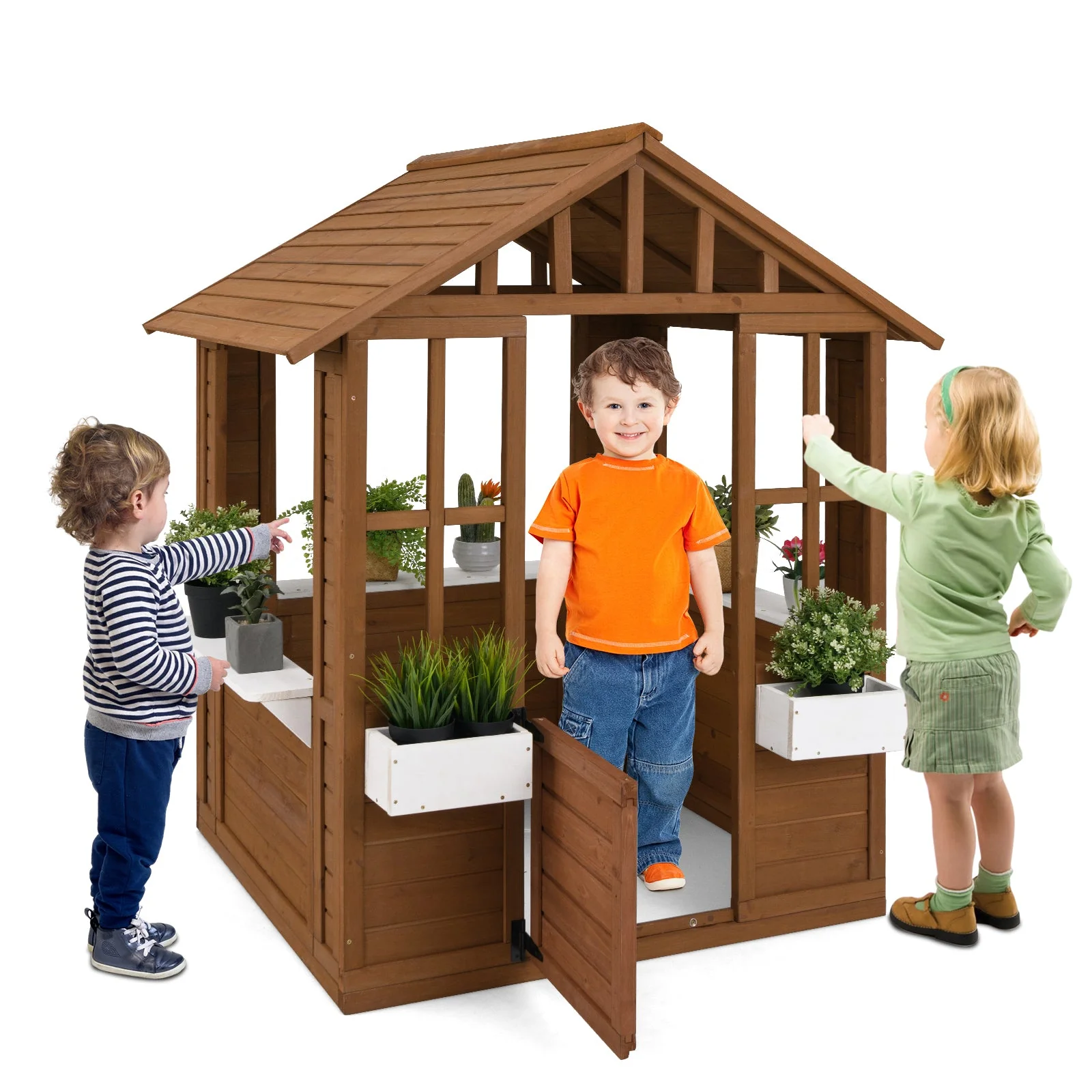 Outdoor Playhouse with Serving Stations and Door for 2+ Years Old - Image 4