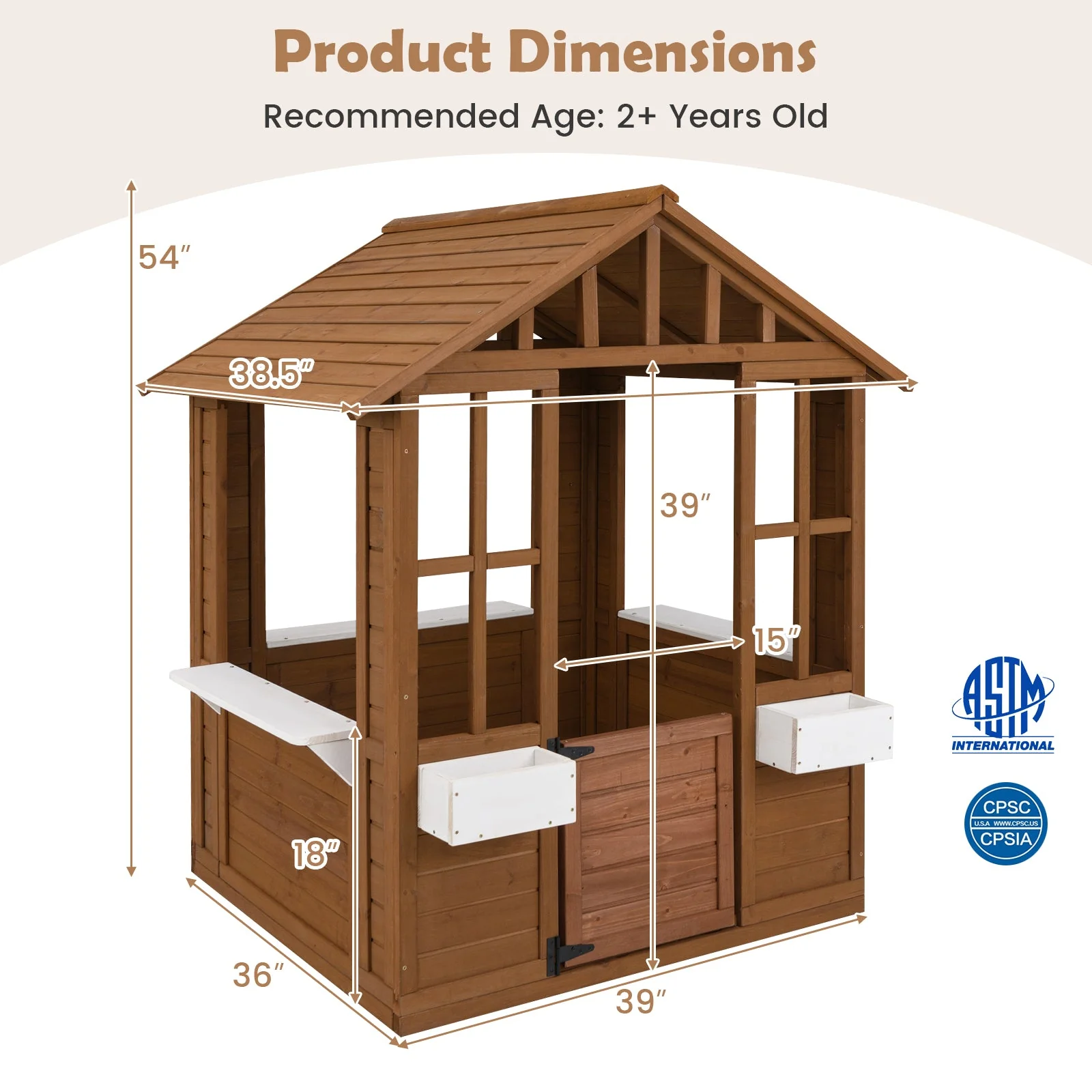 Outdoor Playhouse with Serving Stations and Door for 2+ Years Old - Image 5