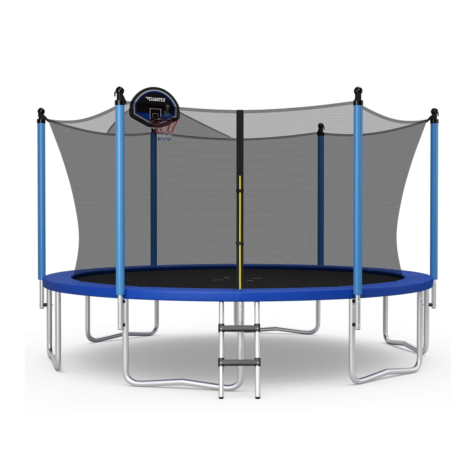 Outdoor Recreational Trampoline with Ladder and Enclosure Net-14 ft - Image 2