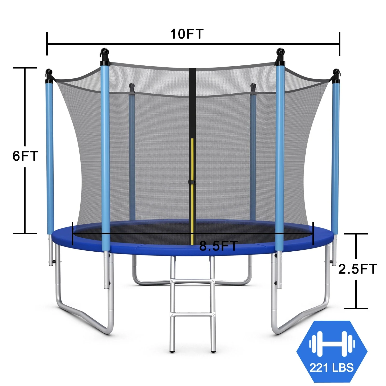 Outdoor Trampoline with Safety Closure Net-10 ft - Image 4