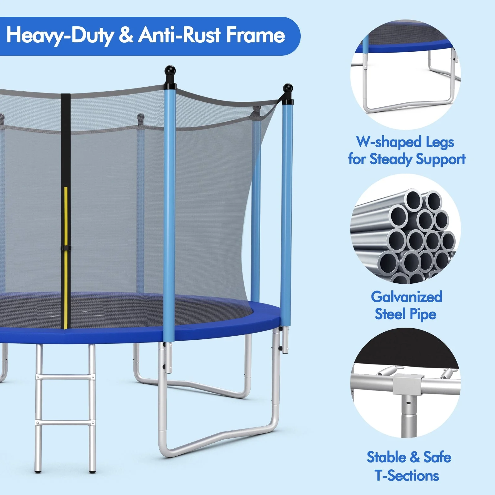Outdoor Trampoline with Safety Closure Net-12 ft - Image 5