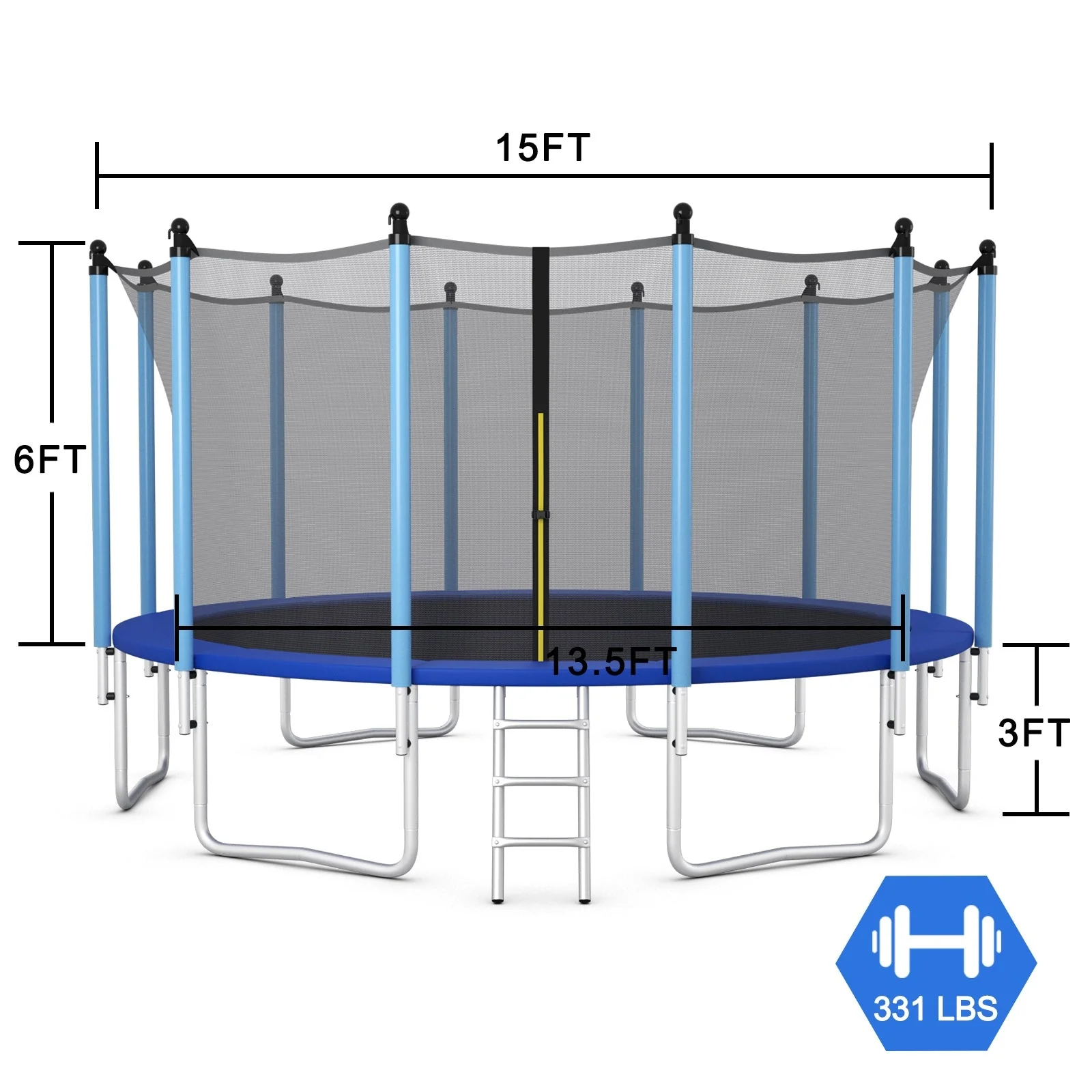 Outdoor Trampoline with Safety Closure Net-15 ft - Image 5