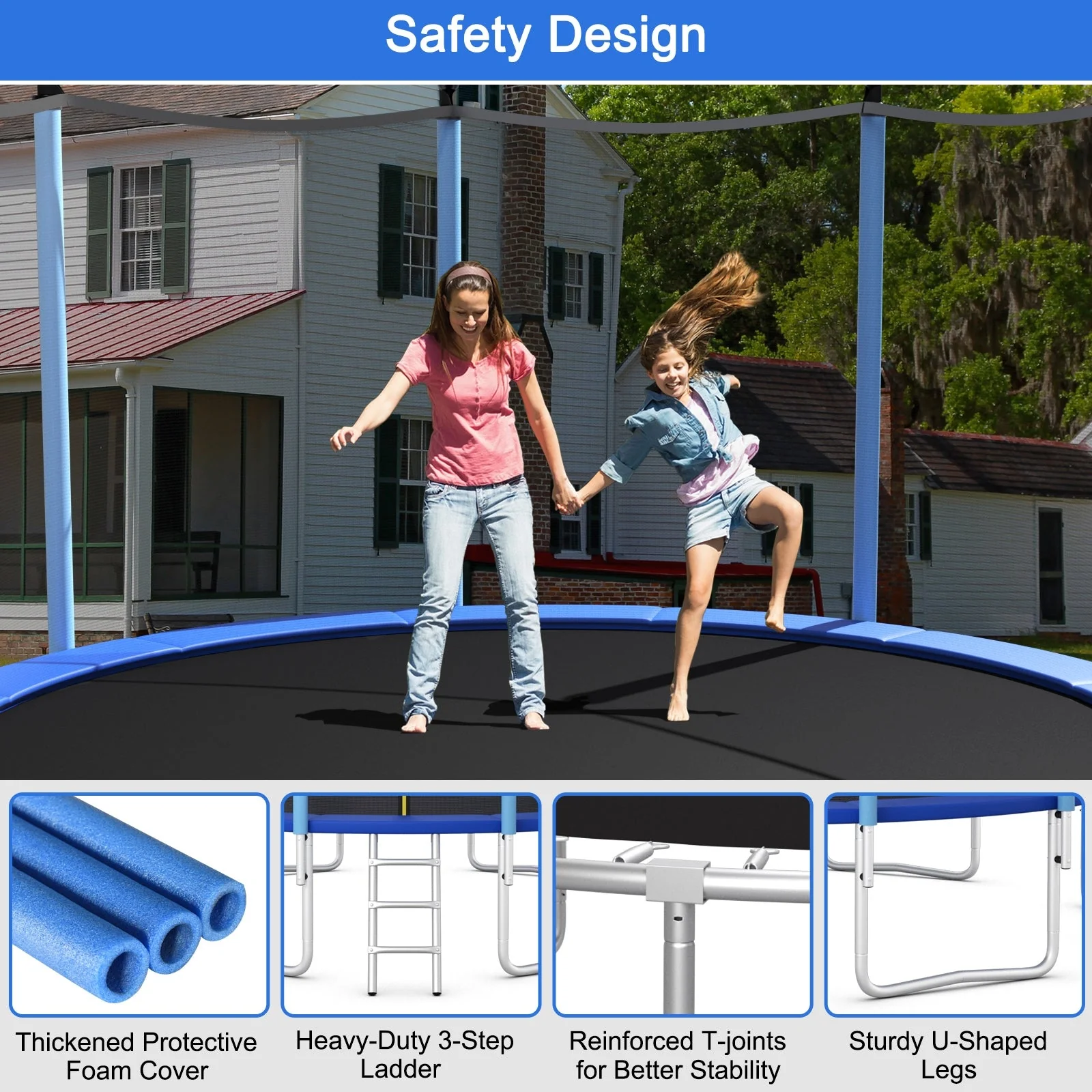 Outdoor Trampoline with Safety Closure Net-16 ft - Image 8
