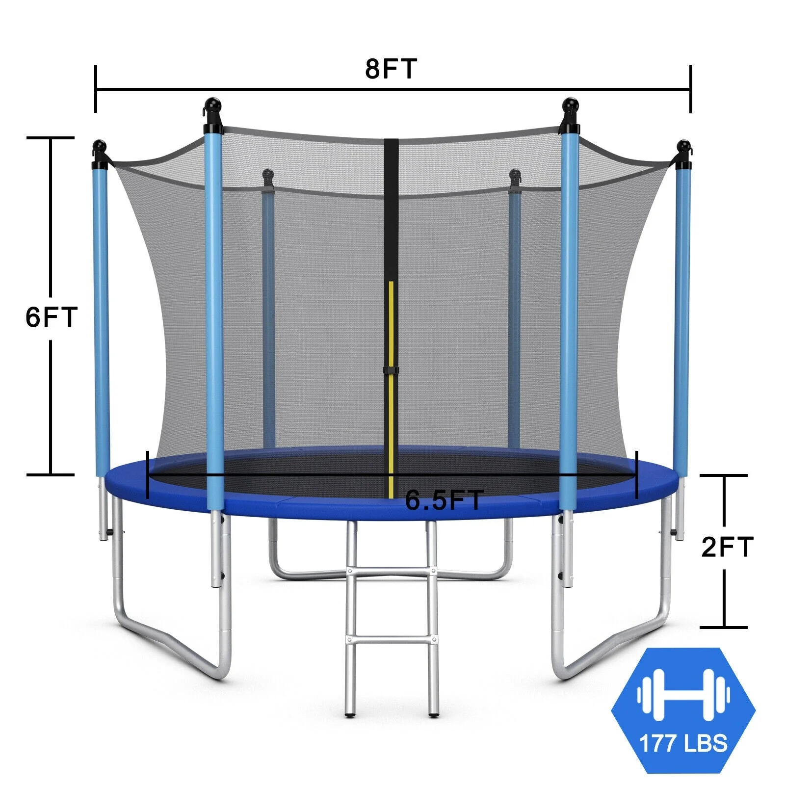 Outdoor Trampoline with Safety Closure Net-8 ft - Image 4