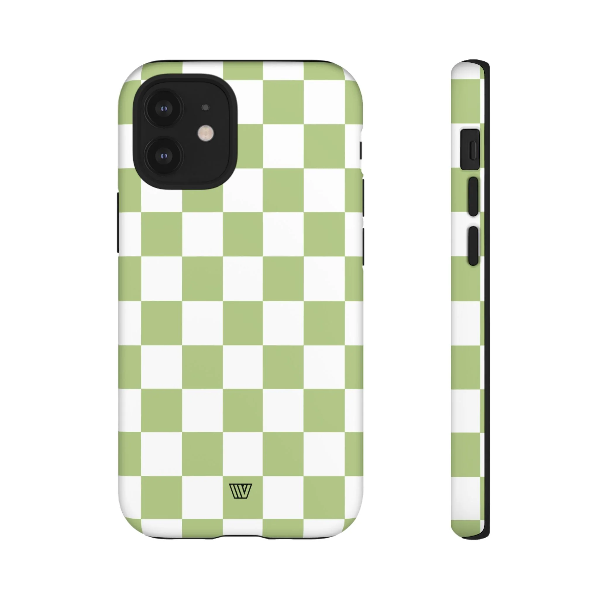 PALE OLIVE WHITE CHECKERBOARD | Tough Phone Case - Image 10