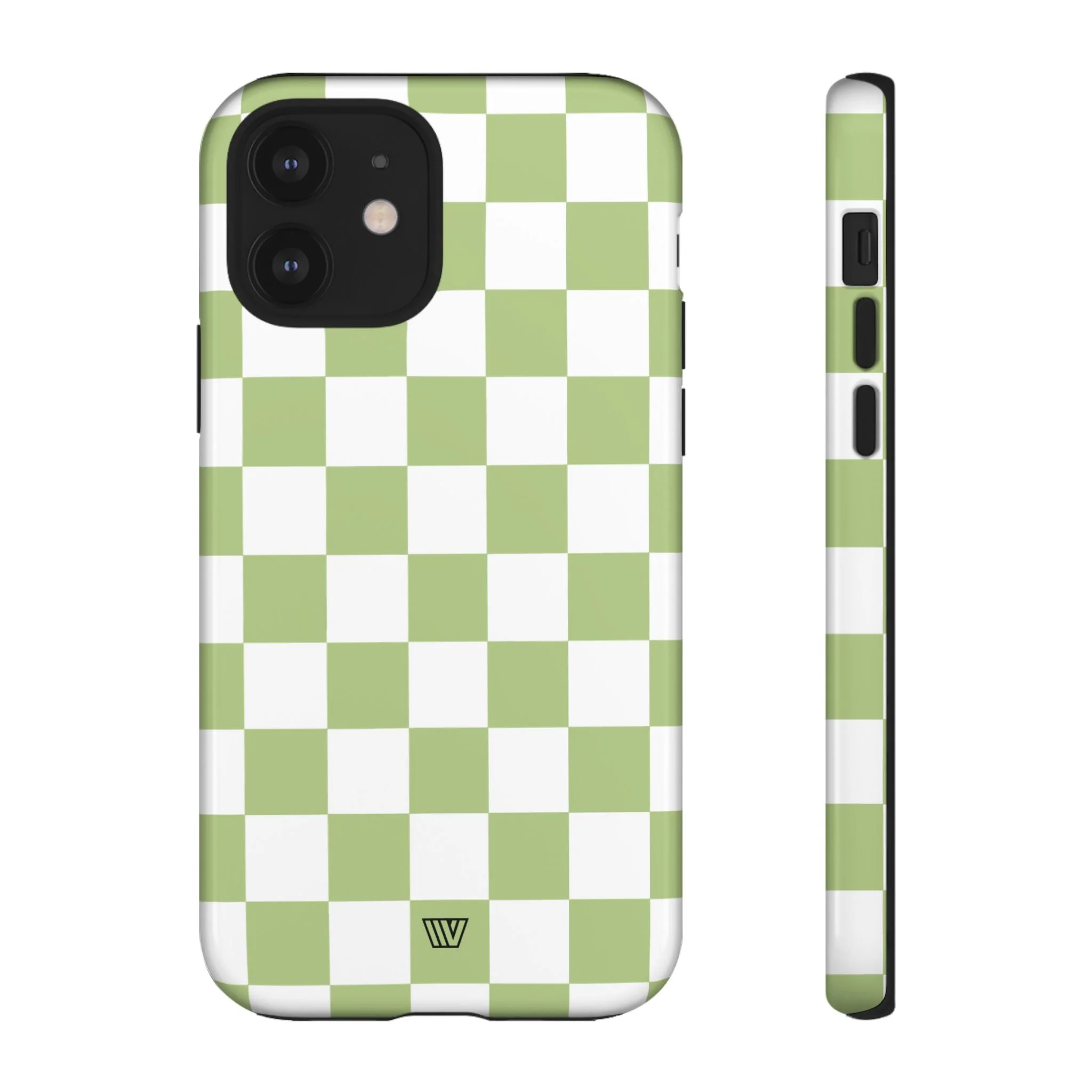 PALE OLIVE WHITE CHECKERBOARD | Tough Phone Case - Image 11