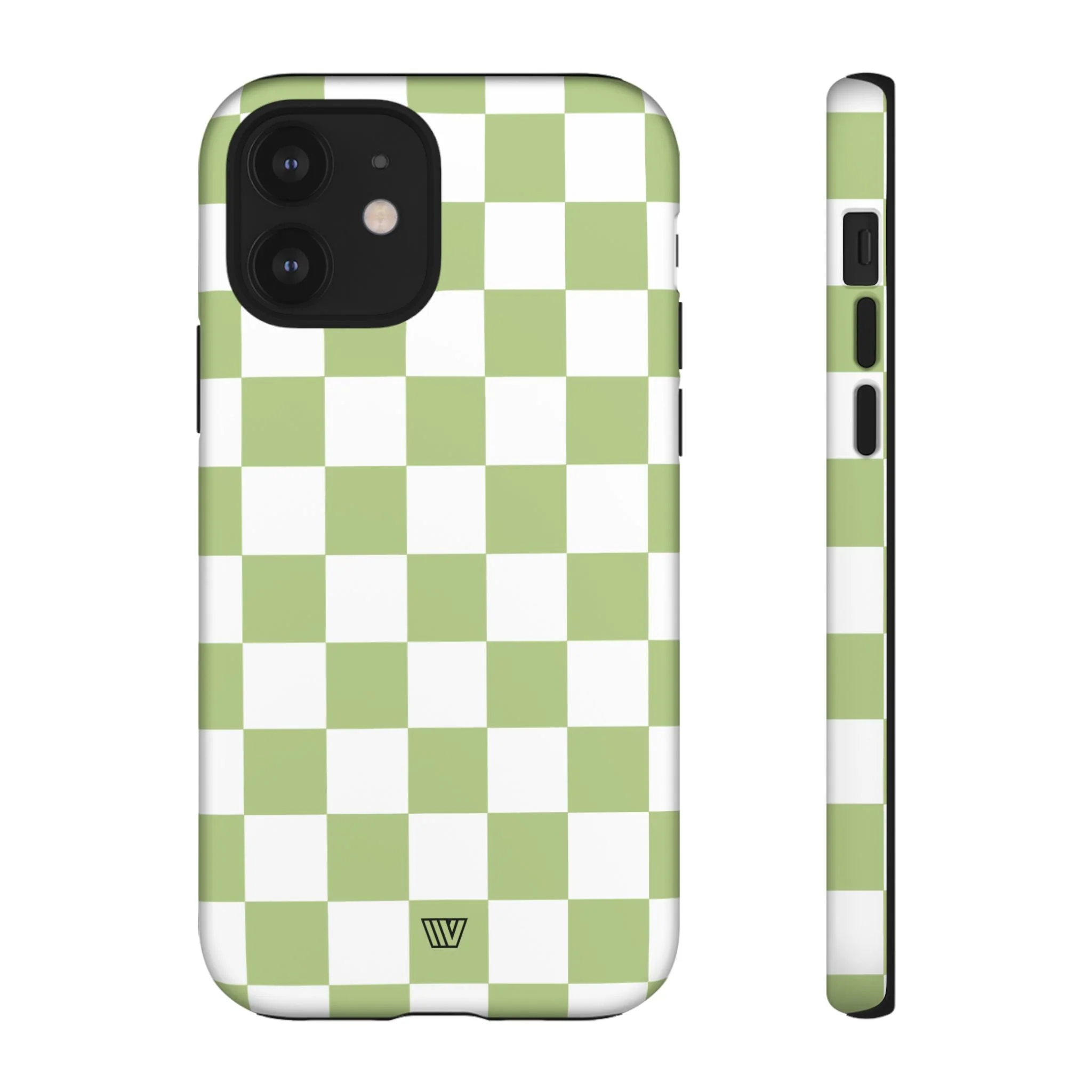 PALE OLIVE WHITE CHECKERBOARD | Tough Phone Case - Image 12