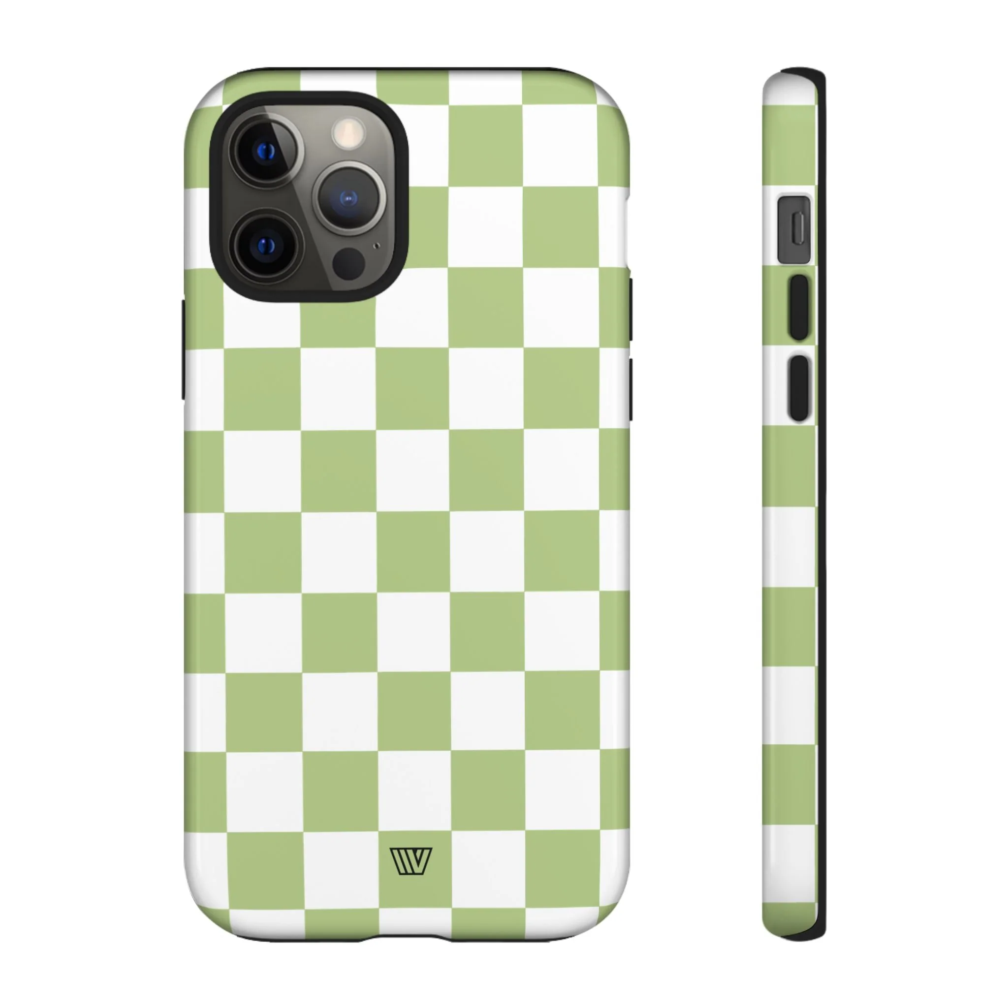 PALE OLIVE WHITE CHECKERBOARD | Tough Phone Case - Image 13