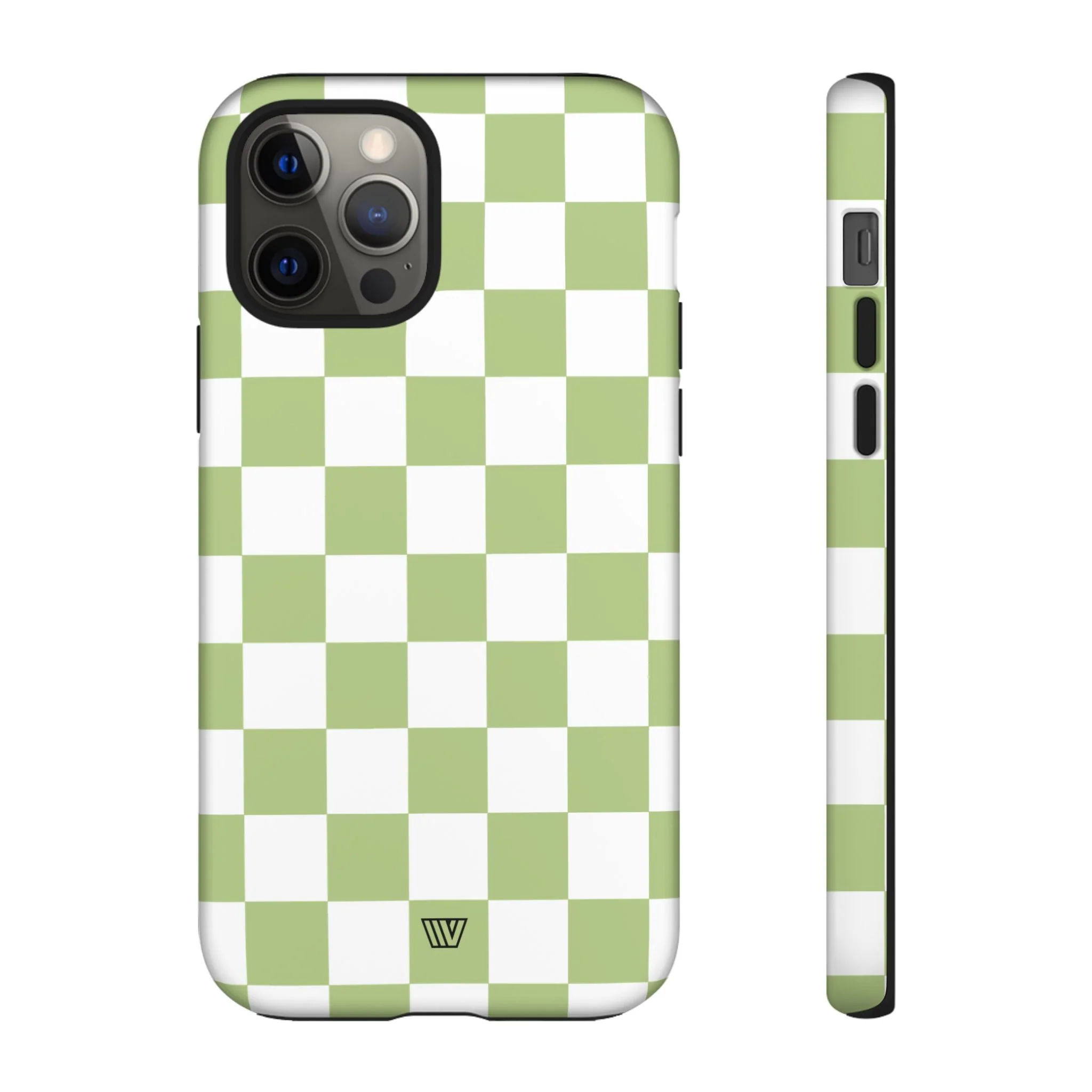 PALE OLIVE WHITE CHECKERBOARD | Tough Phone Case - Image 14