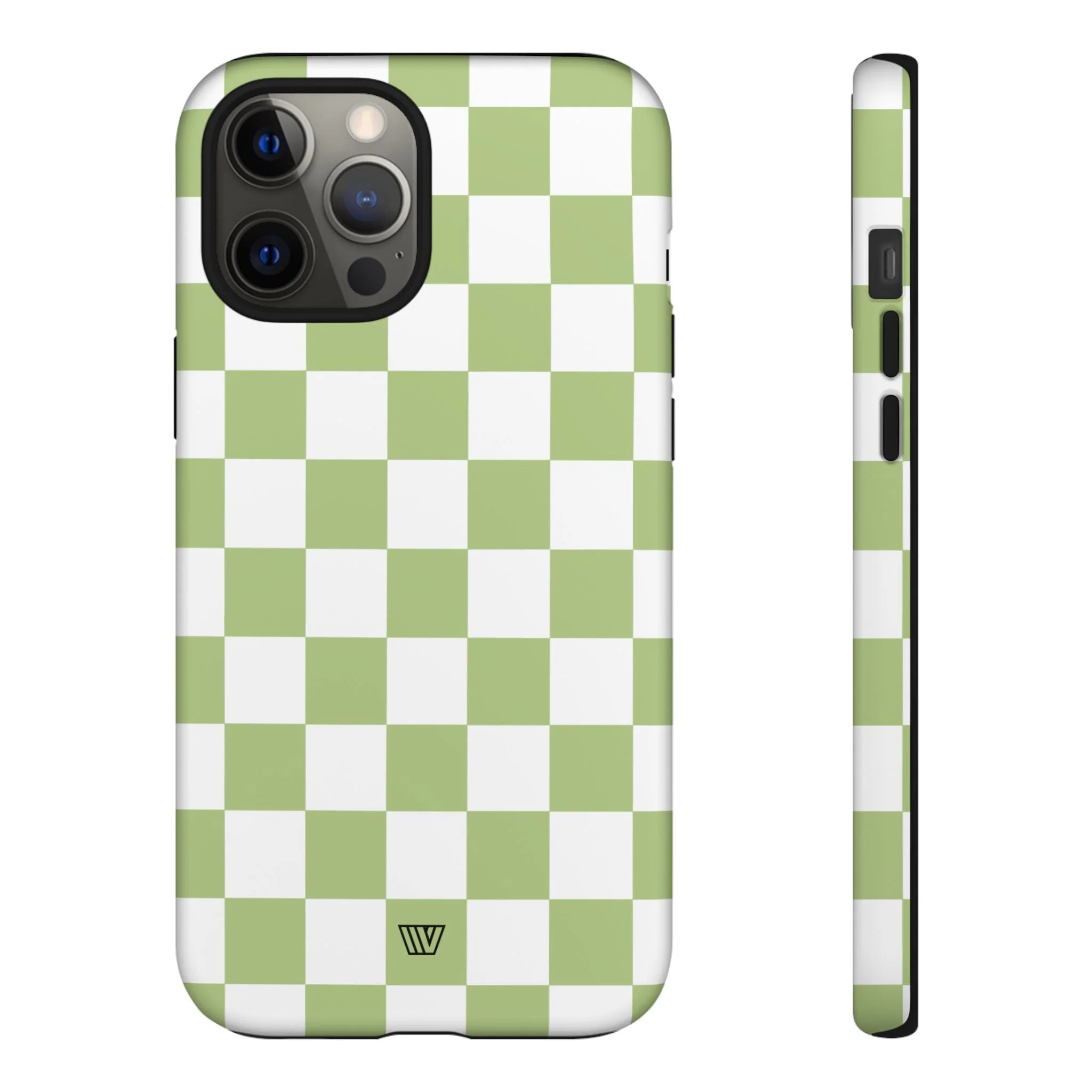PALE OLIVE WHITE CHECKERBOARD | Tough Phone Case - Image 16