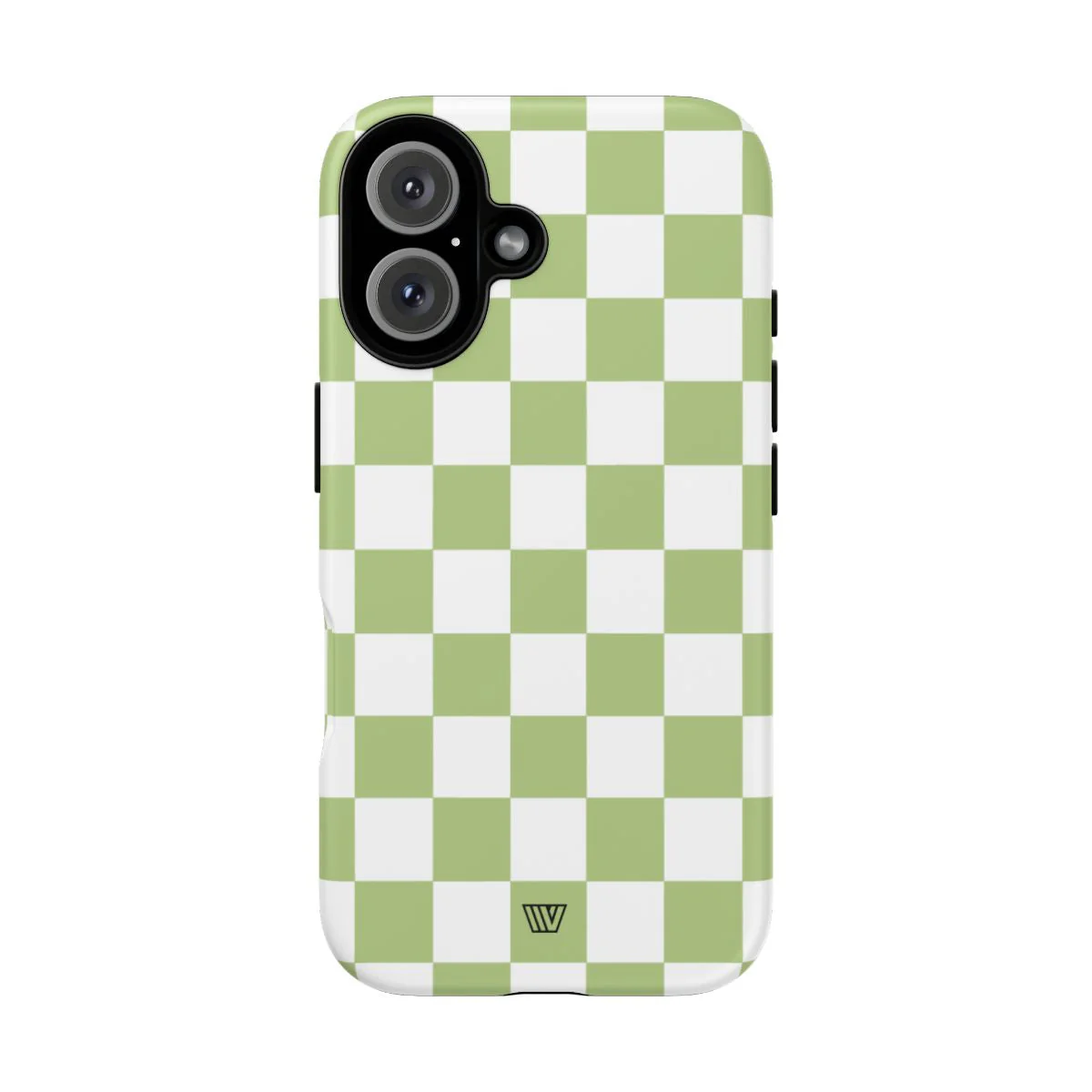 PALE OLIVE WHITE CHECKERBOARD | Tough Phone Case - Image 2
