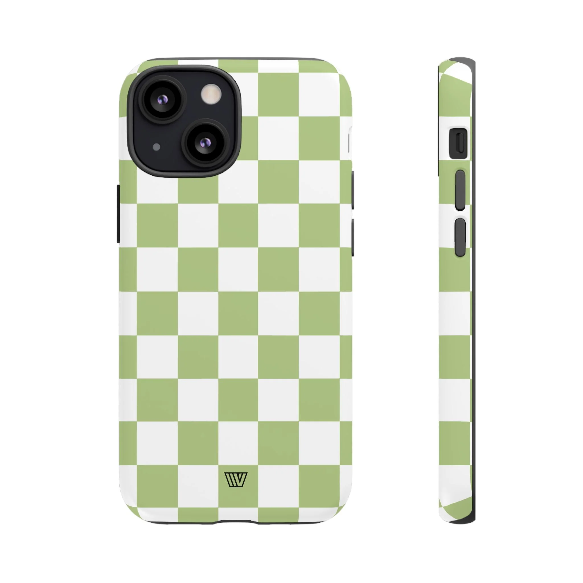 PALE OLIVE WHITE CHECKERBOARD | Tough Phone Case - Image 20
