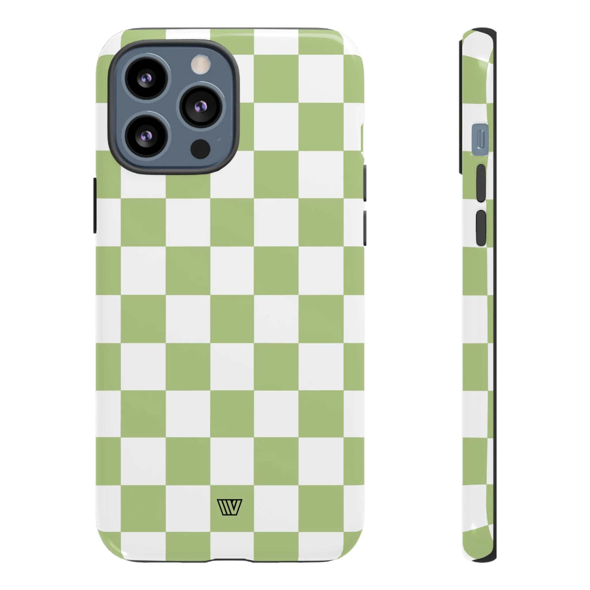 PALE OLIVE WHITE CHECKERBOARD | Tough Phone Case - Image 23
