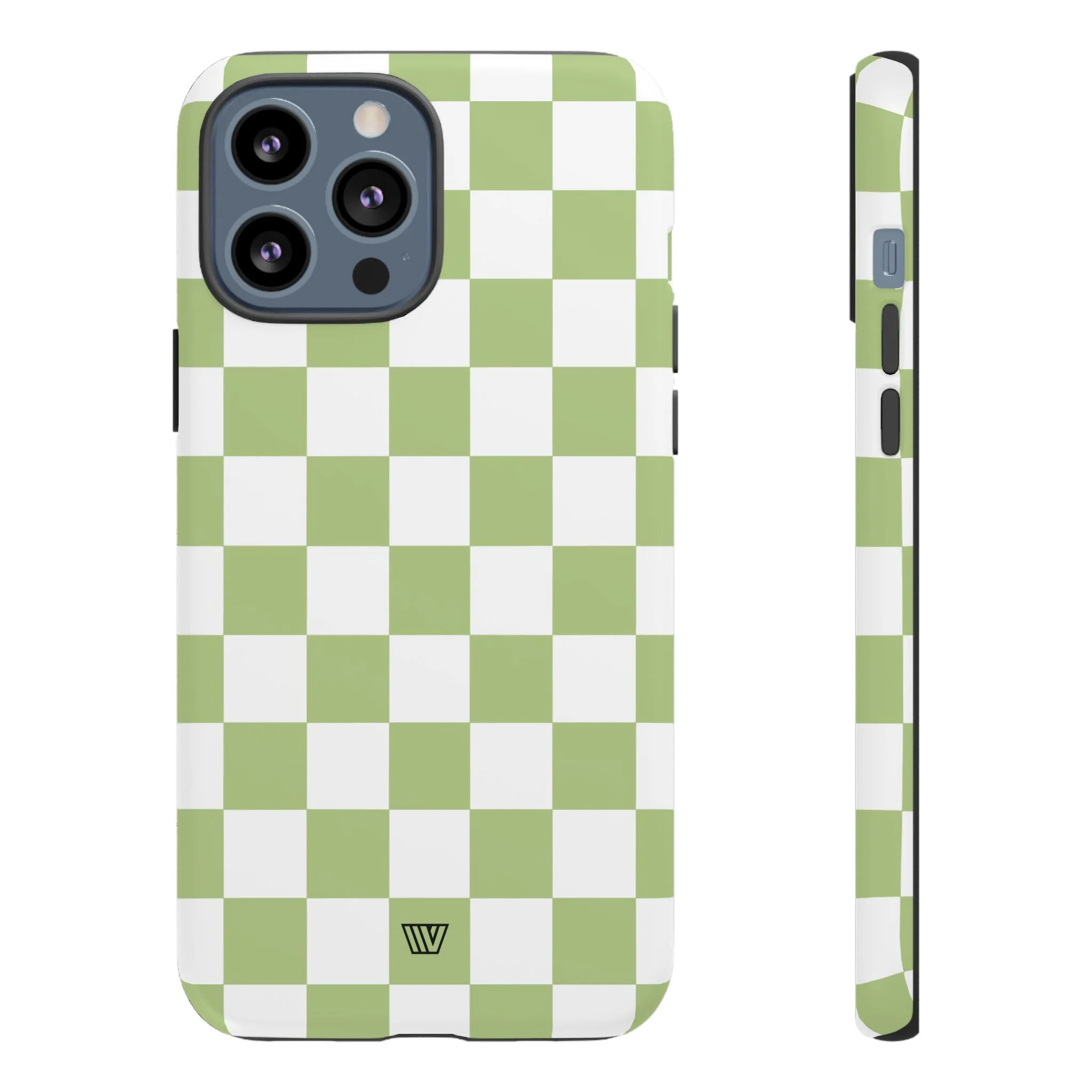 PALE OLIVE WHITE CHECKERBOARD | Tough Phone Case - Image 24
