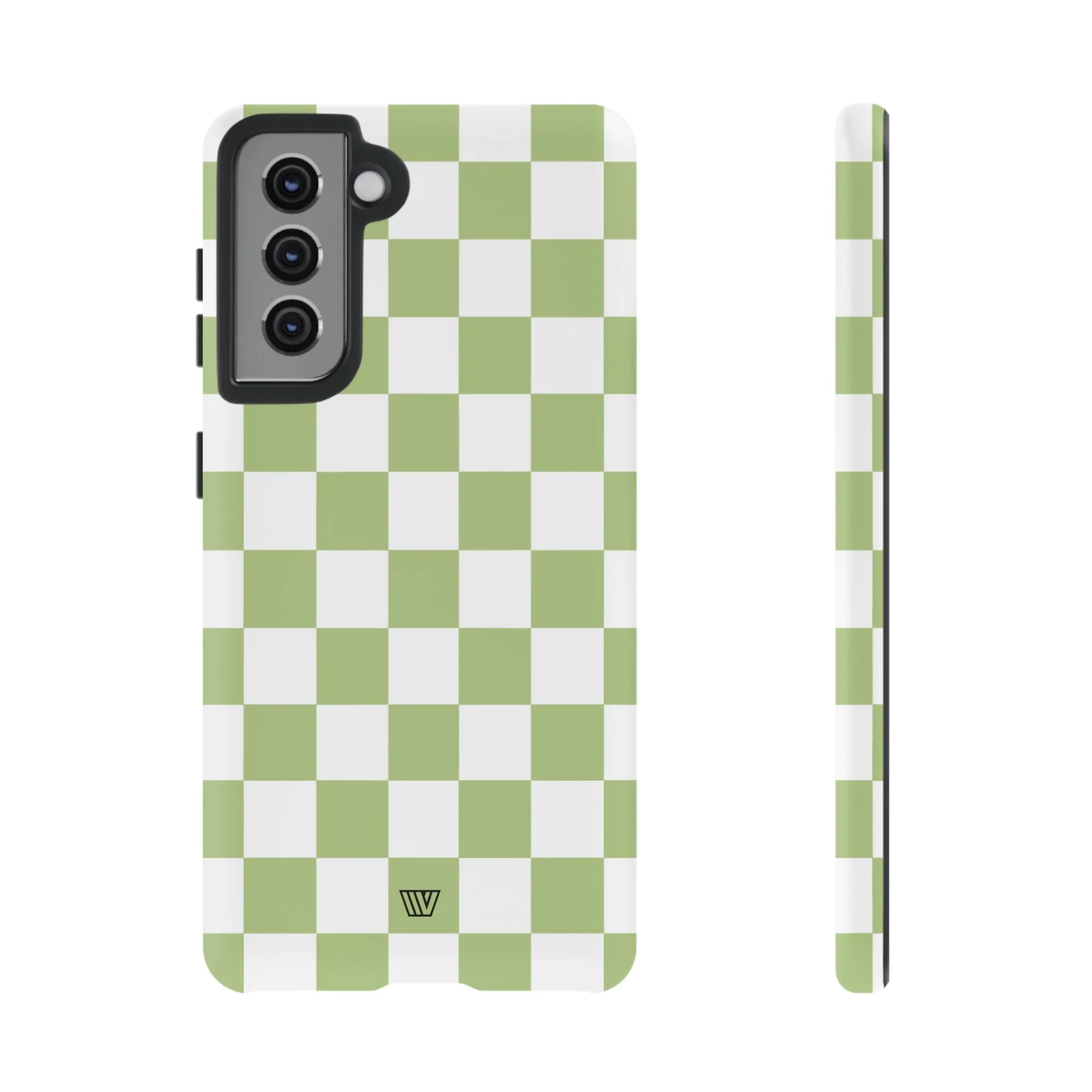 PALE OLIVE WHITE CHECKERBOARD | Tough Phone Case - Image 26