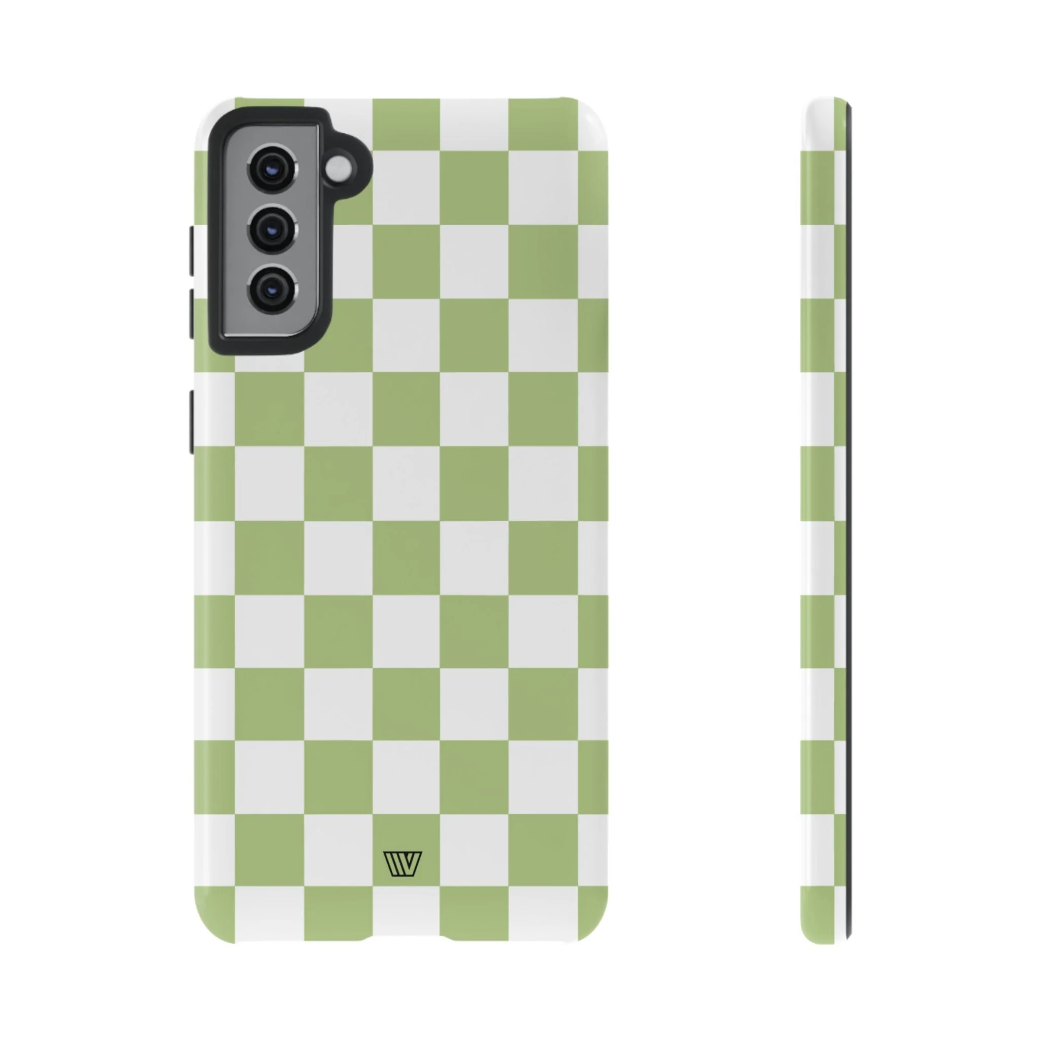 PALE OLIVE WHITE CHECKERBOARD | Tough Phone Case - Image 27