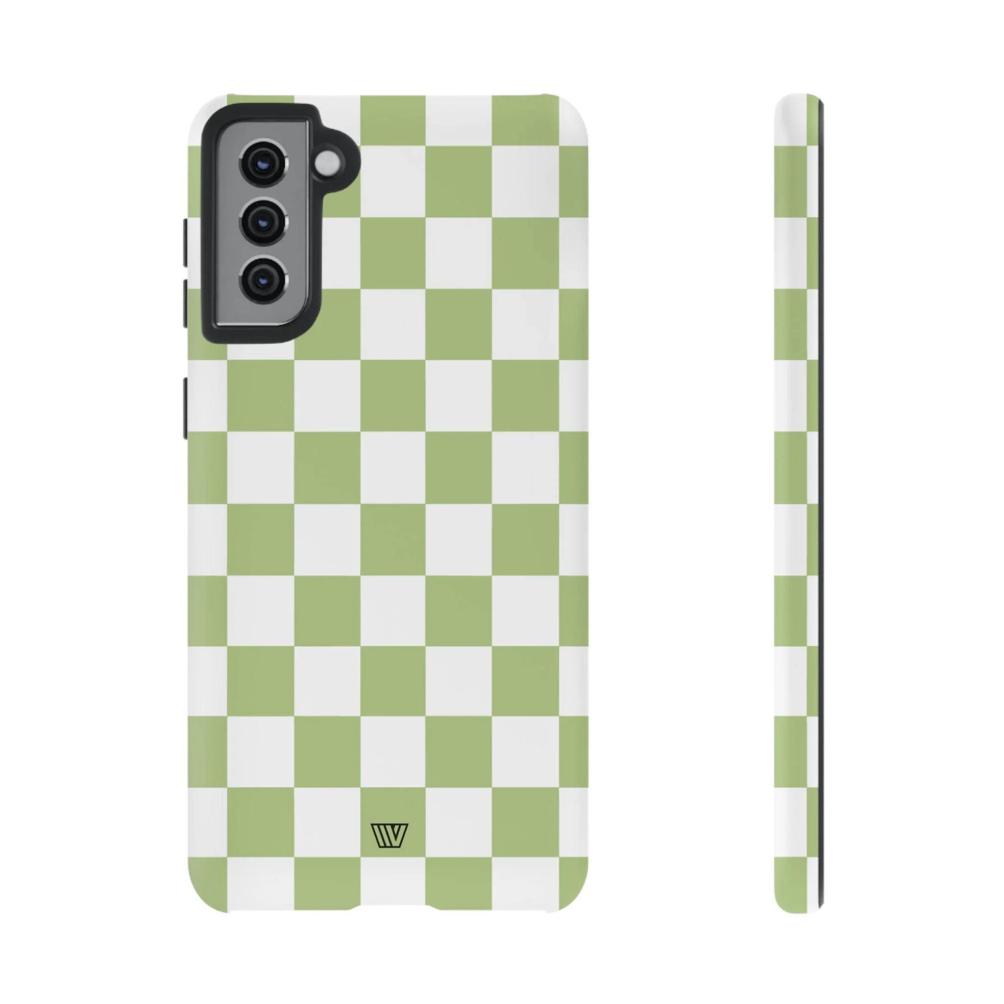 PALE OLIVE WHITE CHECKERBOARD | Tough Phone Case - Image 28