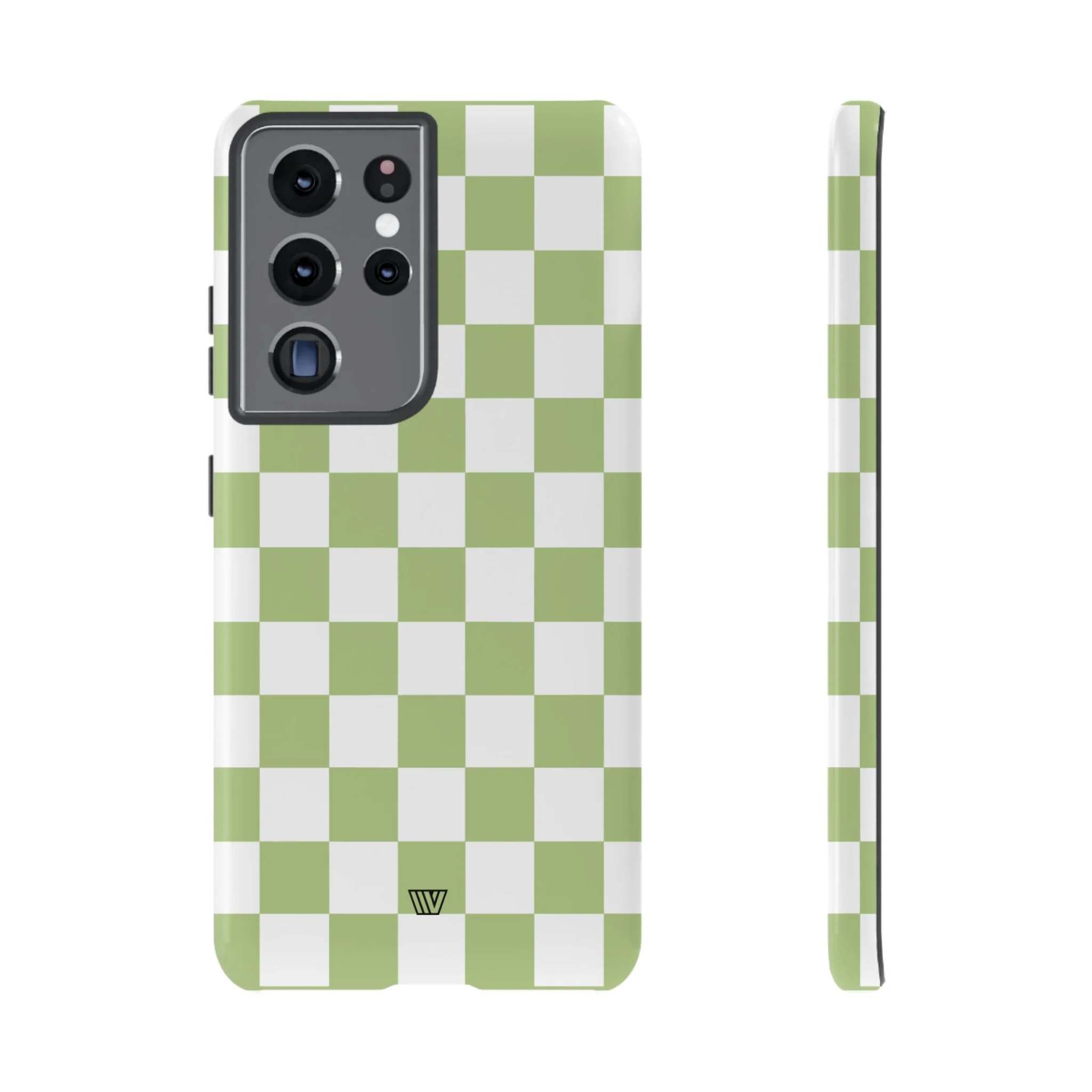 PALE OLIVE WHITE CHECKERBOARD | Tough Phone Case - Image 29