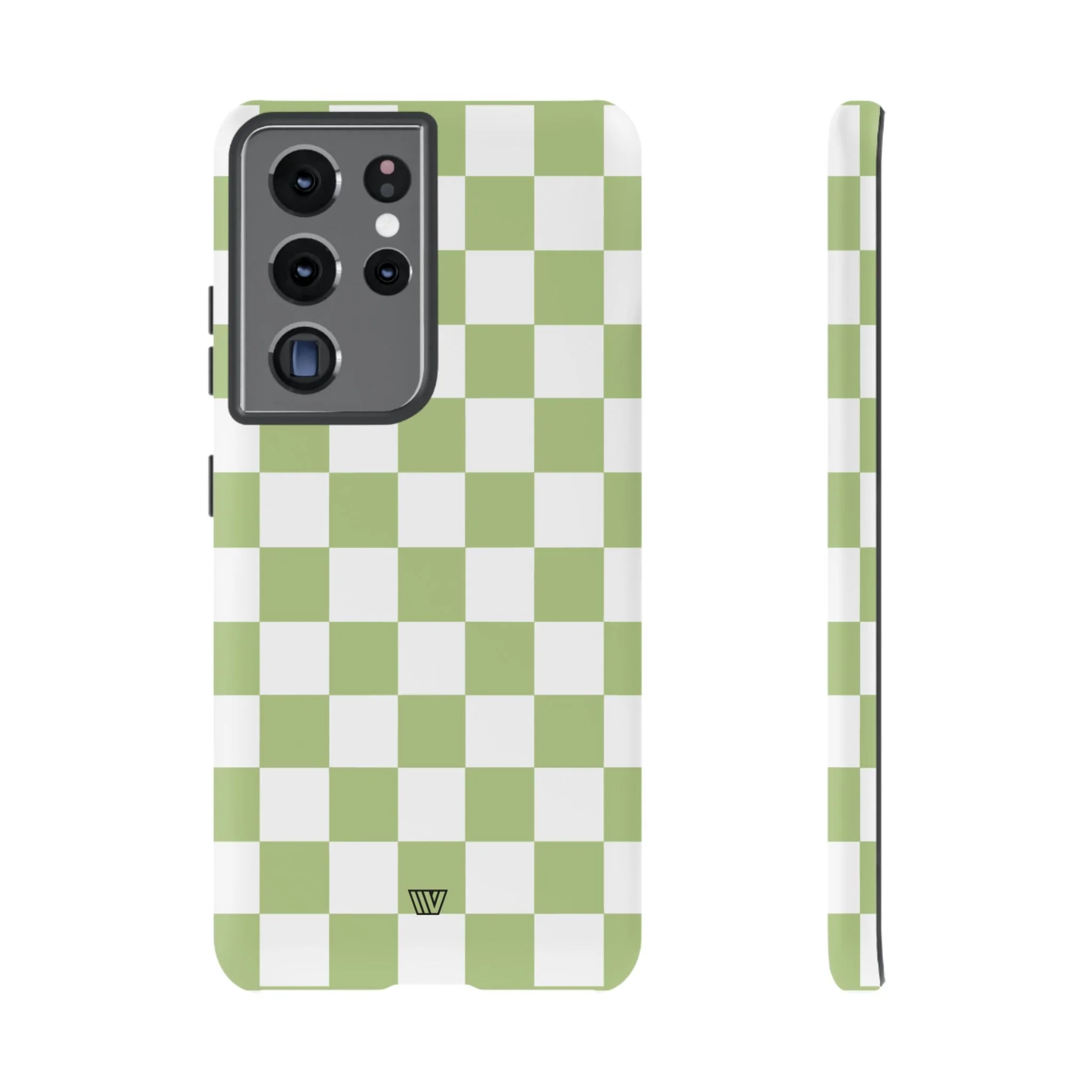 PALE OLIVE WHITE CHECKERBOARD | Tough Phone Case - Image 30