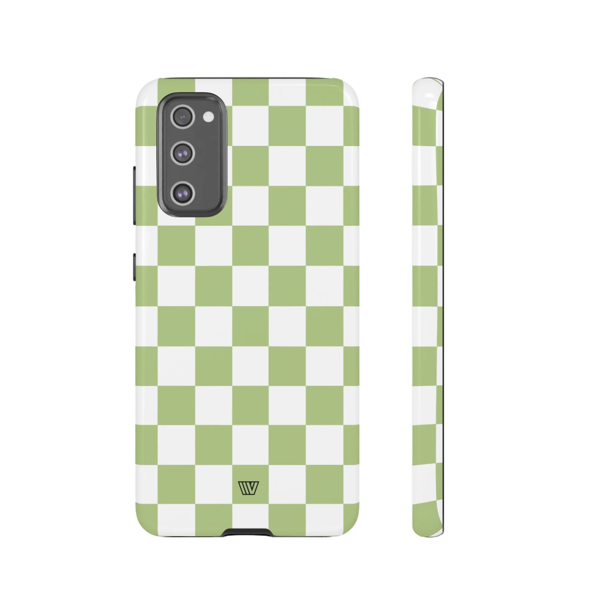 PALE OLIVE WHITE CHECKERBOARD | Tough Phone Case - Image 31