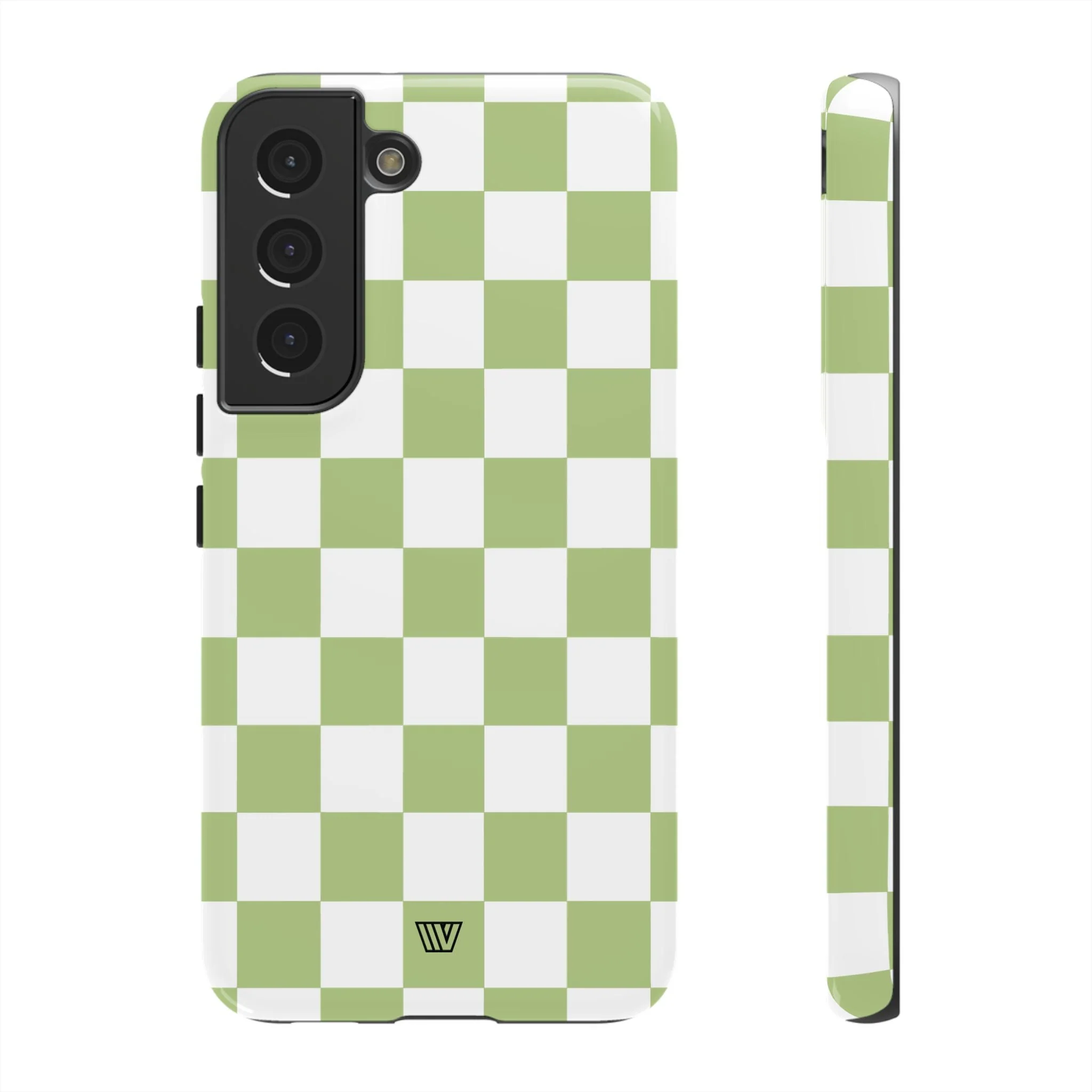 PALE OLIVE WHITE CHECKERBOARD | Tough Phone Case - Image 35
