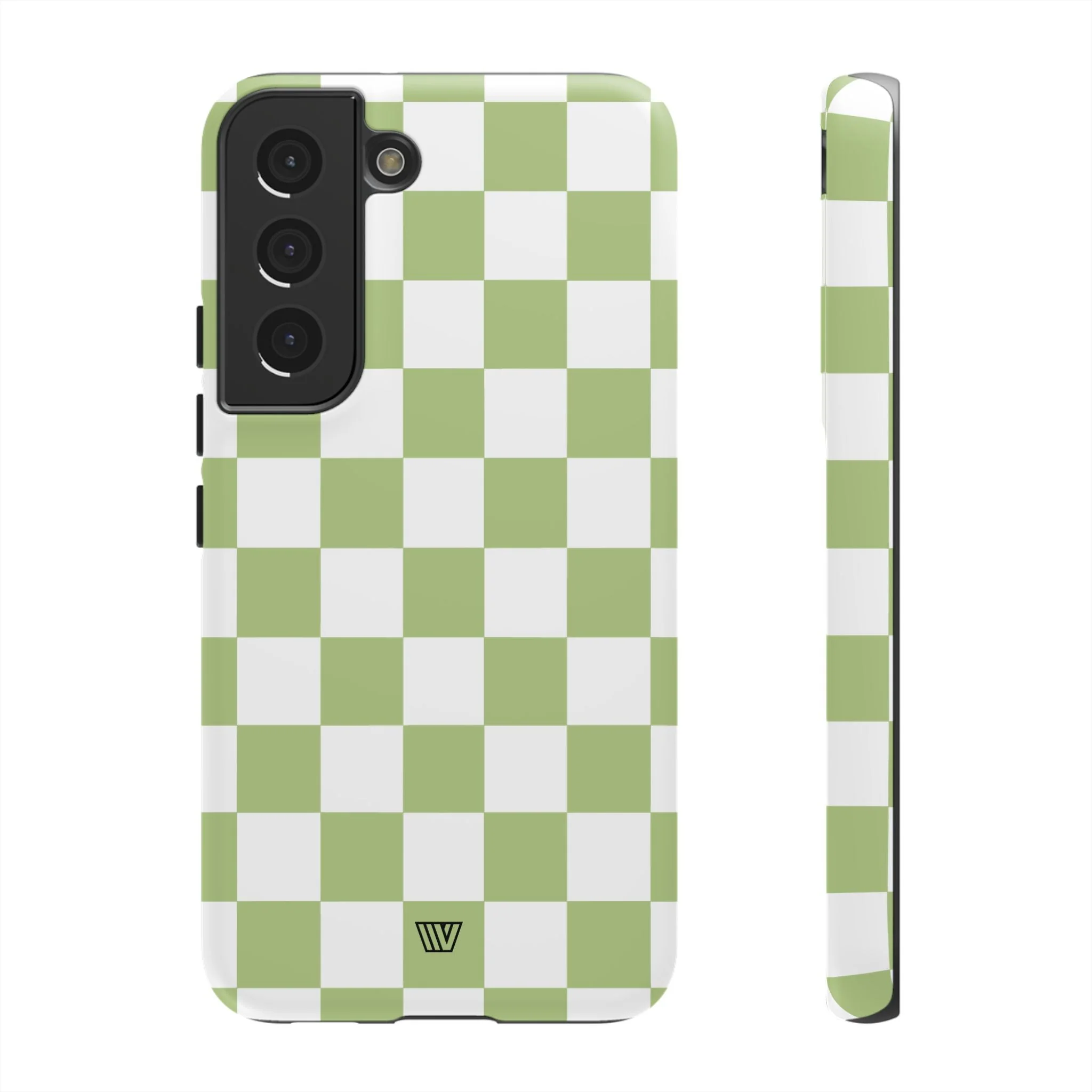 PALE OLIVE WHITE CHECKERBOARD | Tough Phone Case - Image 36