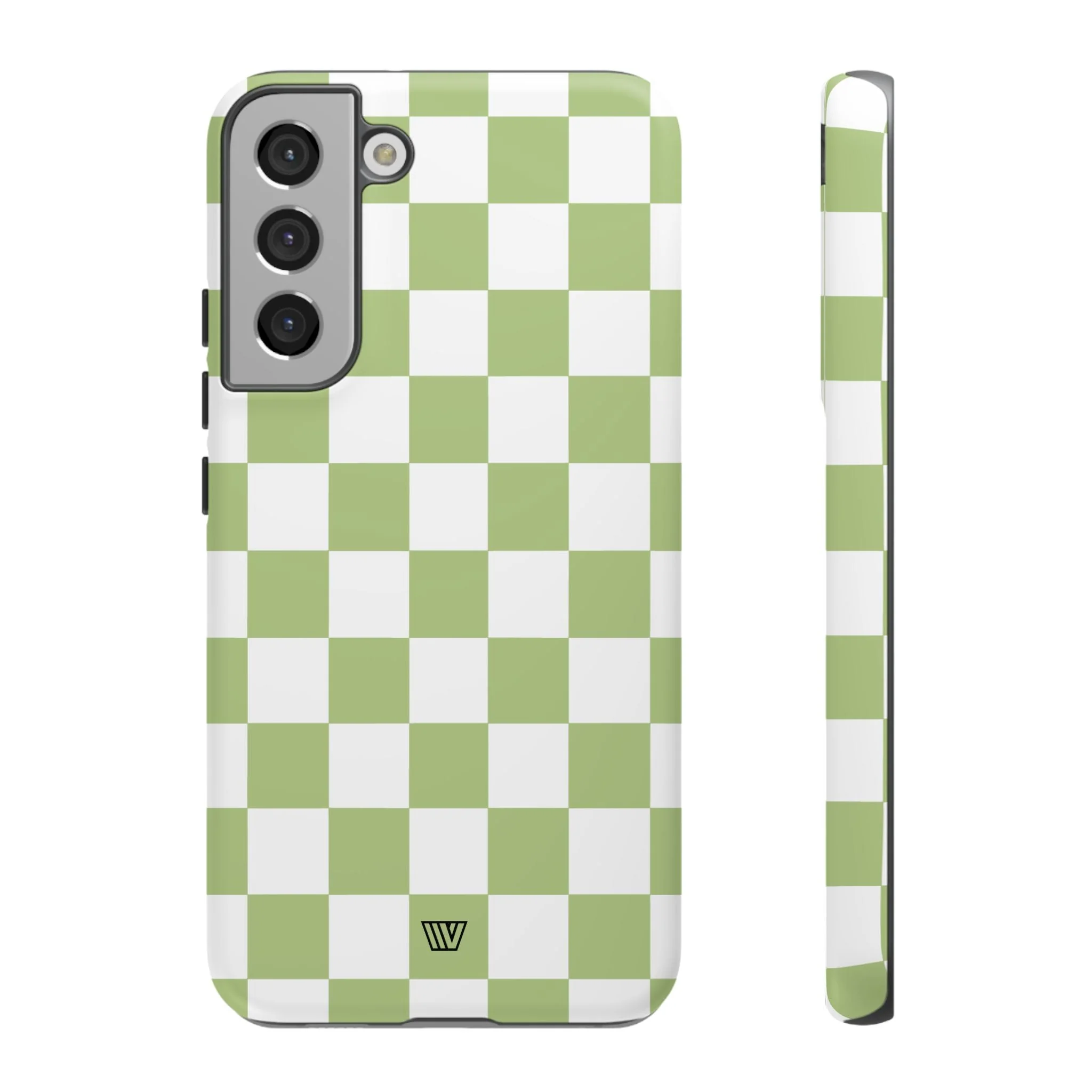 PALE OLIVE WHITE CHECKERBOARD | Tough Phone Case - Image 38