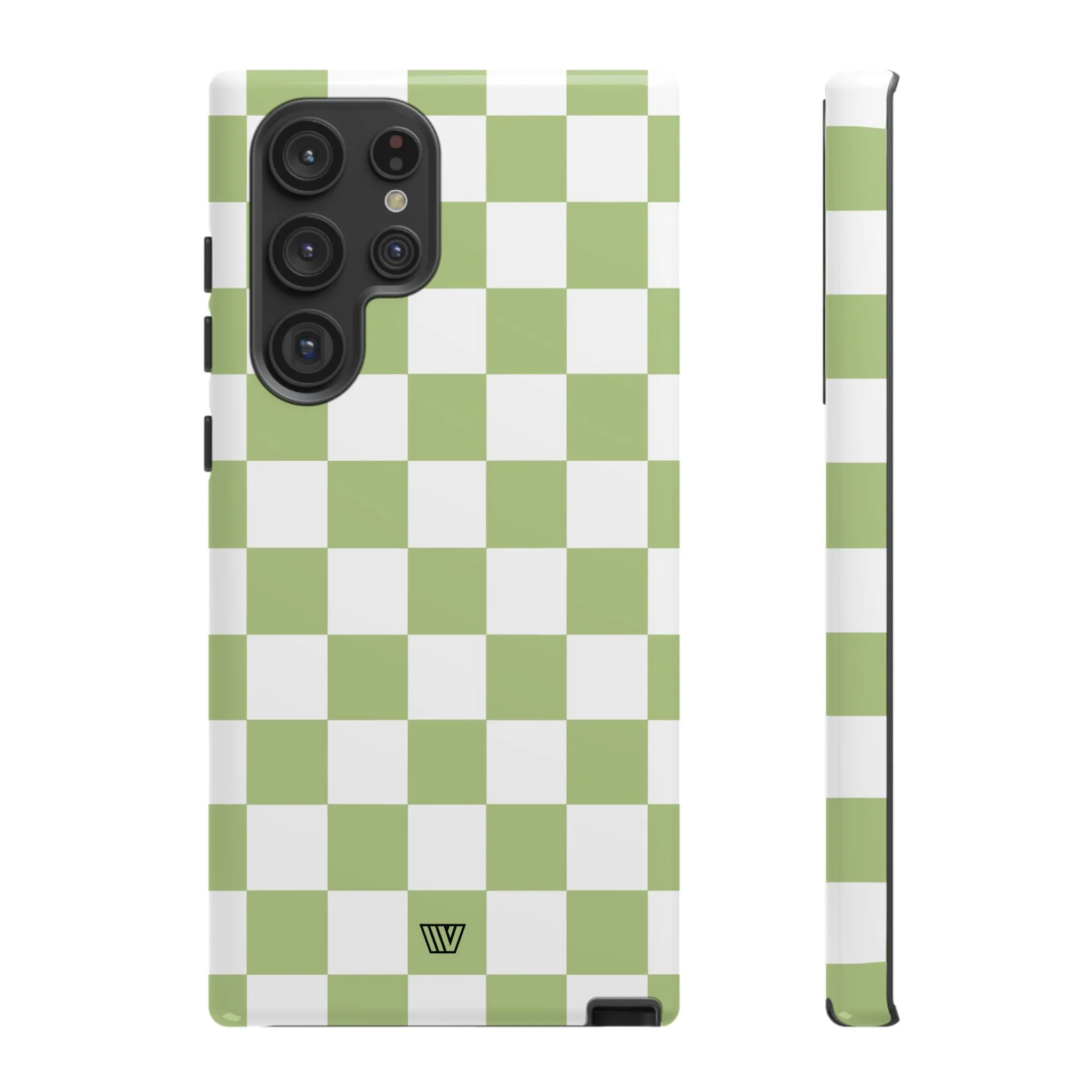 PALE OLIVE WHITE CHECKERBOARD | Tough Phone Case - Image 39