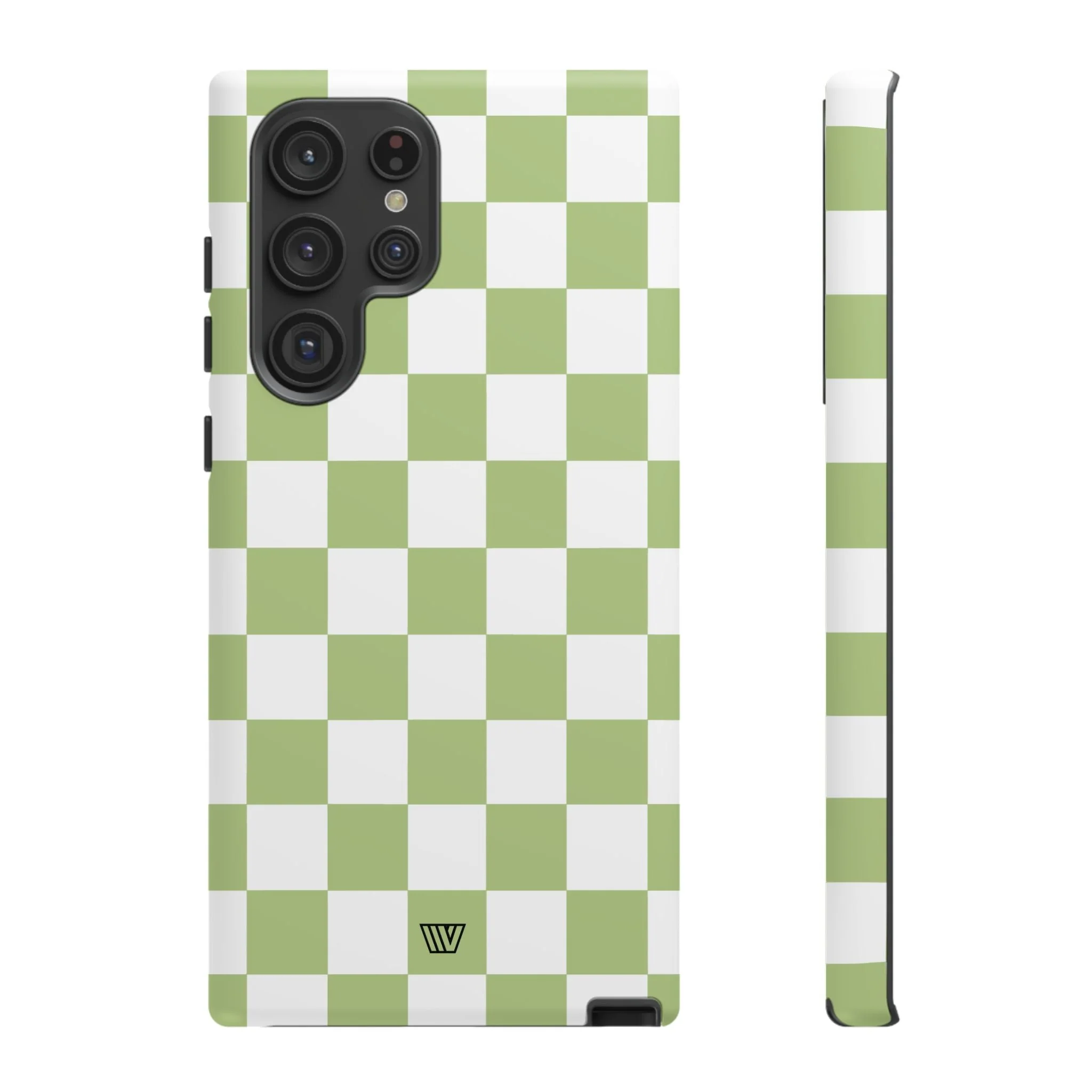 PALE OLIVE WHITE CHECKERBOARD | Tough Phone Case - Image 40