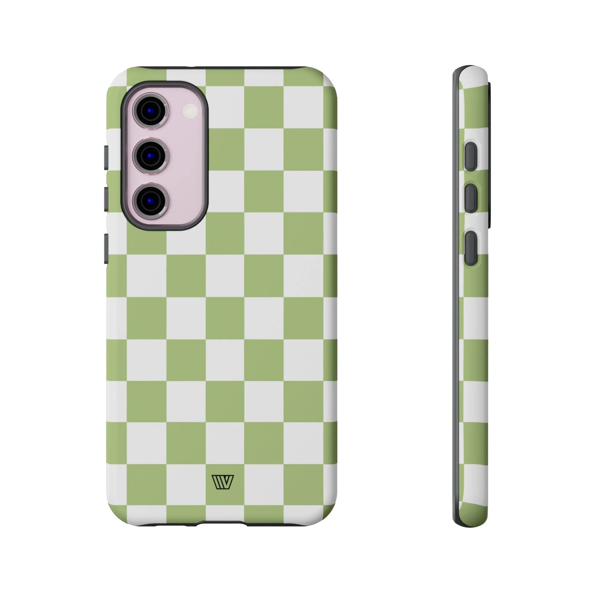 PALE OLIVE WHITE CHECKERBOARD | Tough Phone Case - Image 52