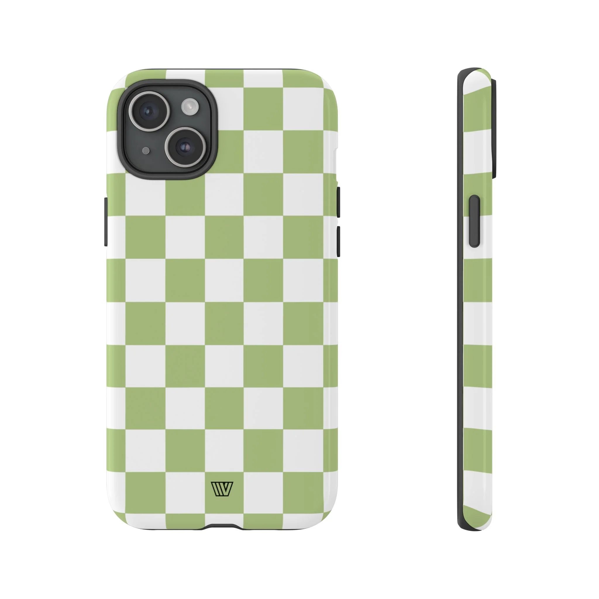 PALE OLIVE WHITE CHECKERBOARD | Tough Phone Case - Image 59
