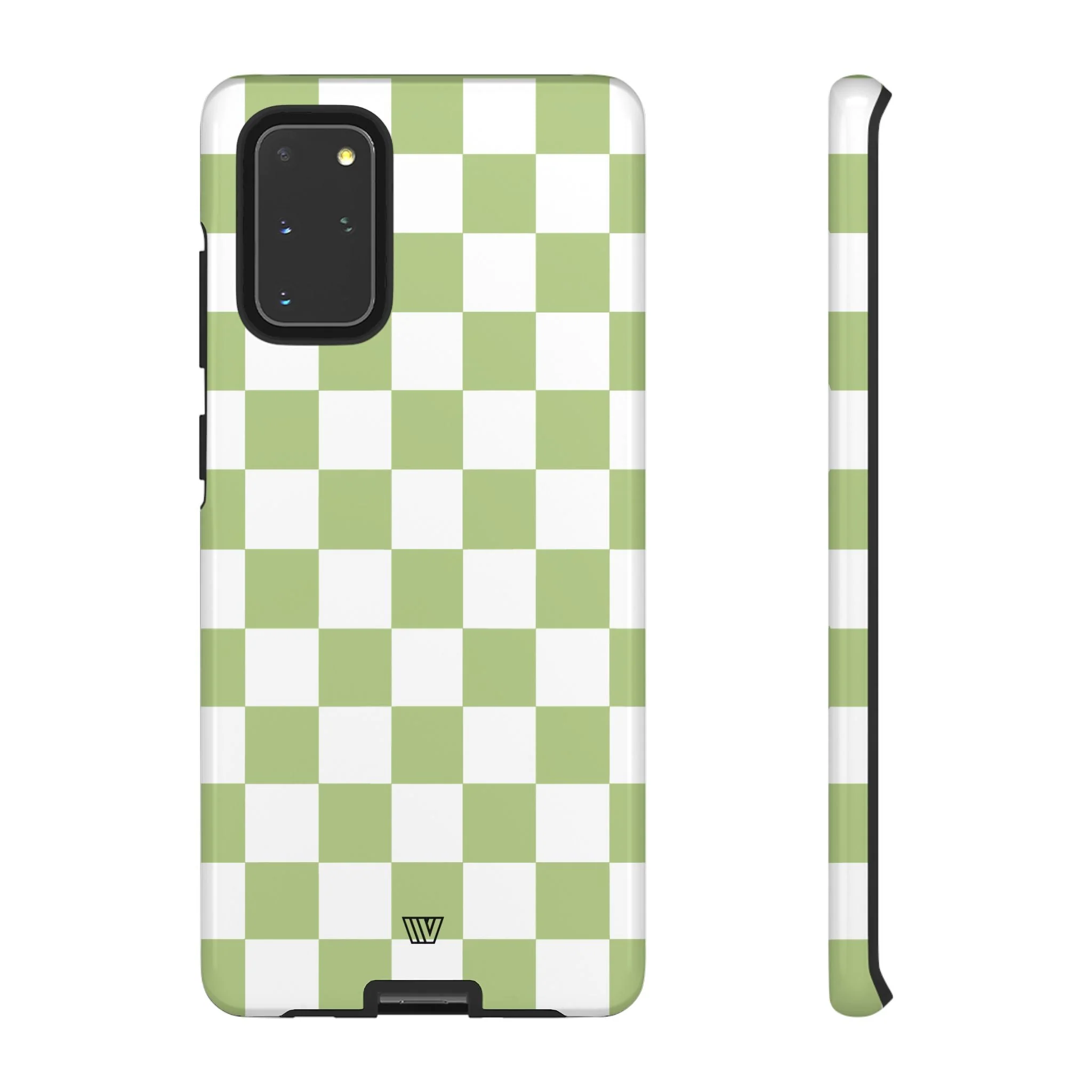 PALE OLIVE WHITE CHECKERBOARD | Tough Phone Case - Image 7