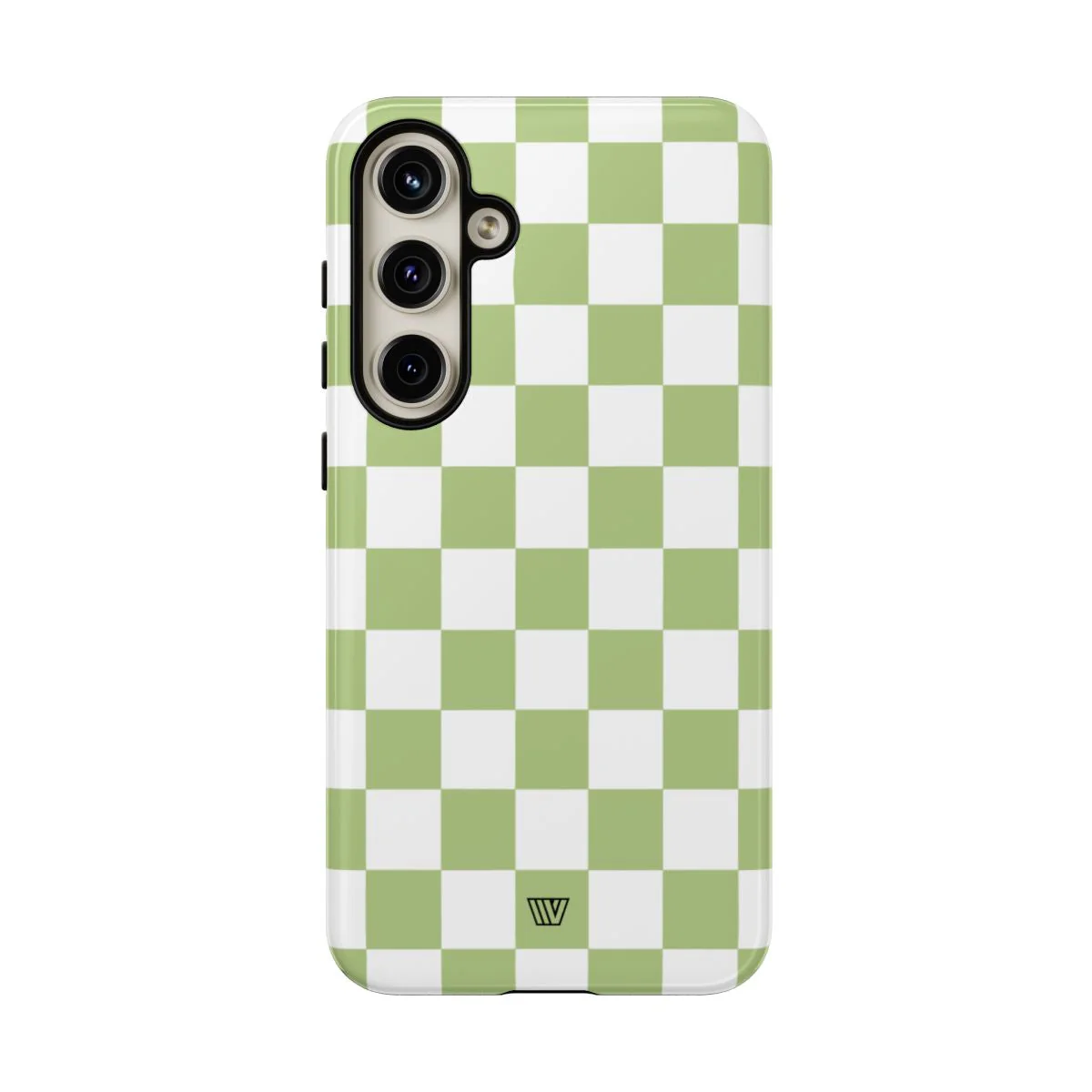 PALE OLIVE WHITE CHECKERBOARD | Tough Phone Case - Image 74
