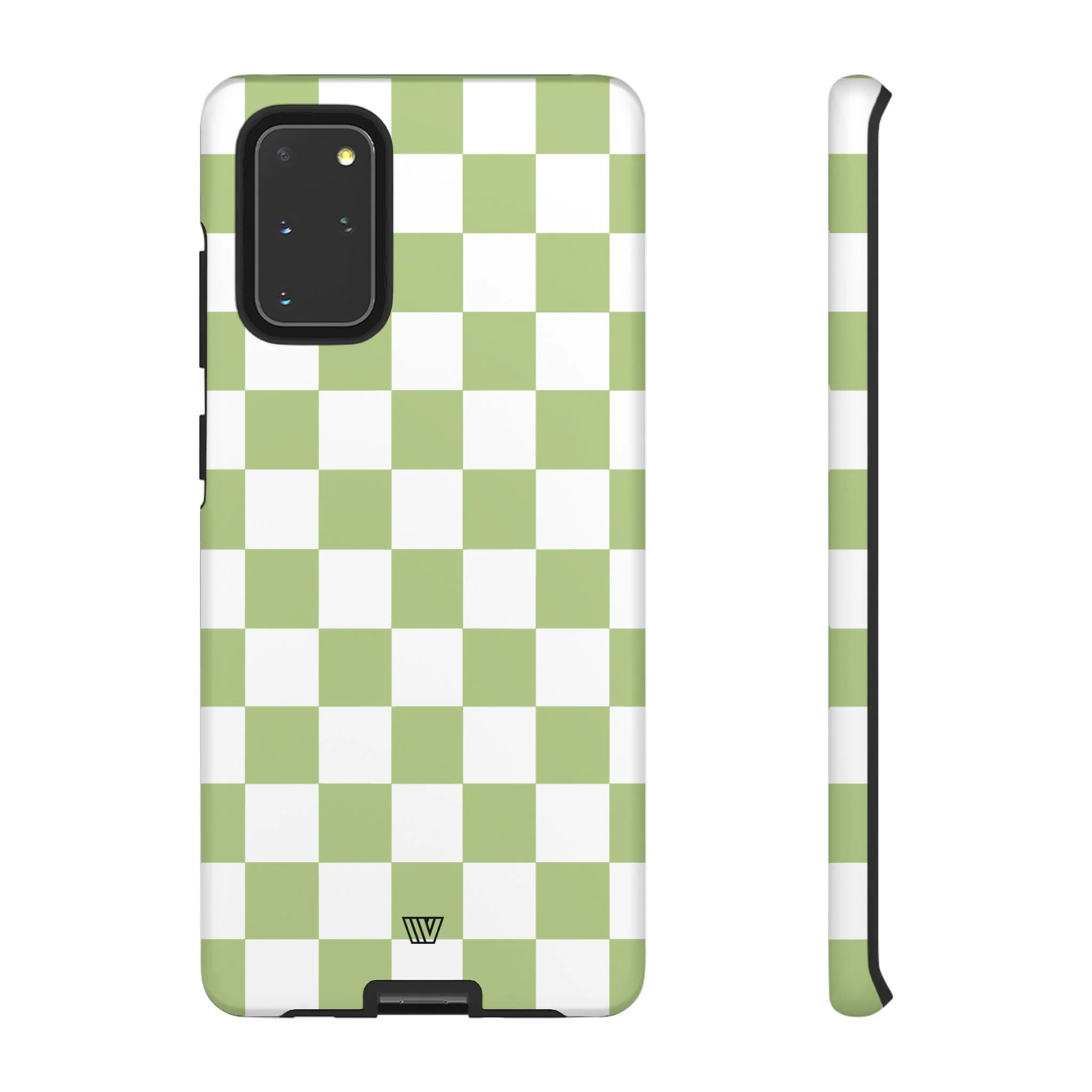 PALE OLIVE WHITE CHECKERBOARD | Tough Phone Case - Image 8