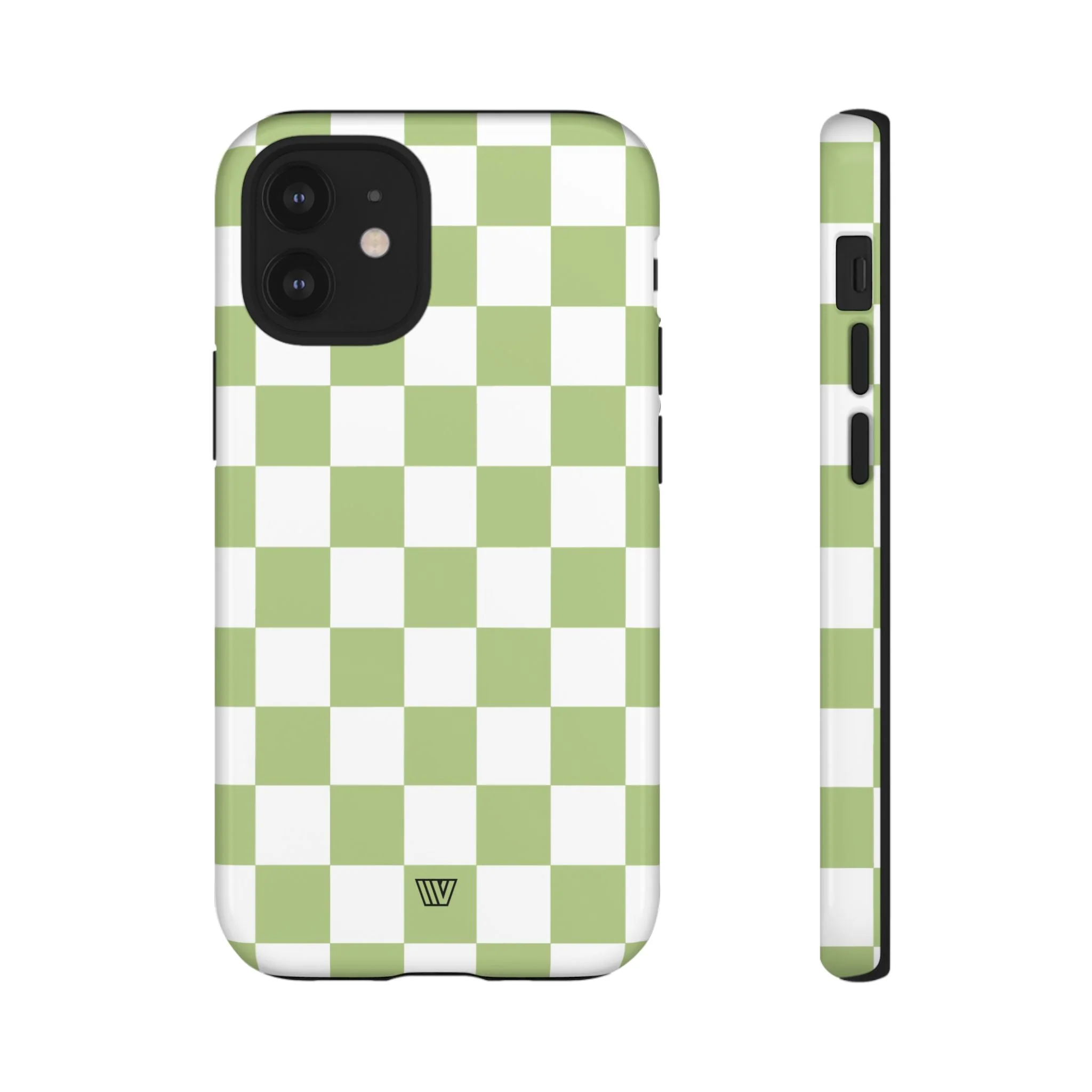 PALE OLIVE WHITE CHECKERBOARD | Tough Phone Case - Image 9