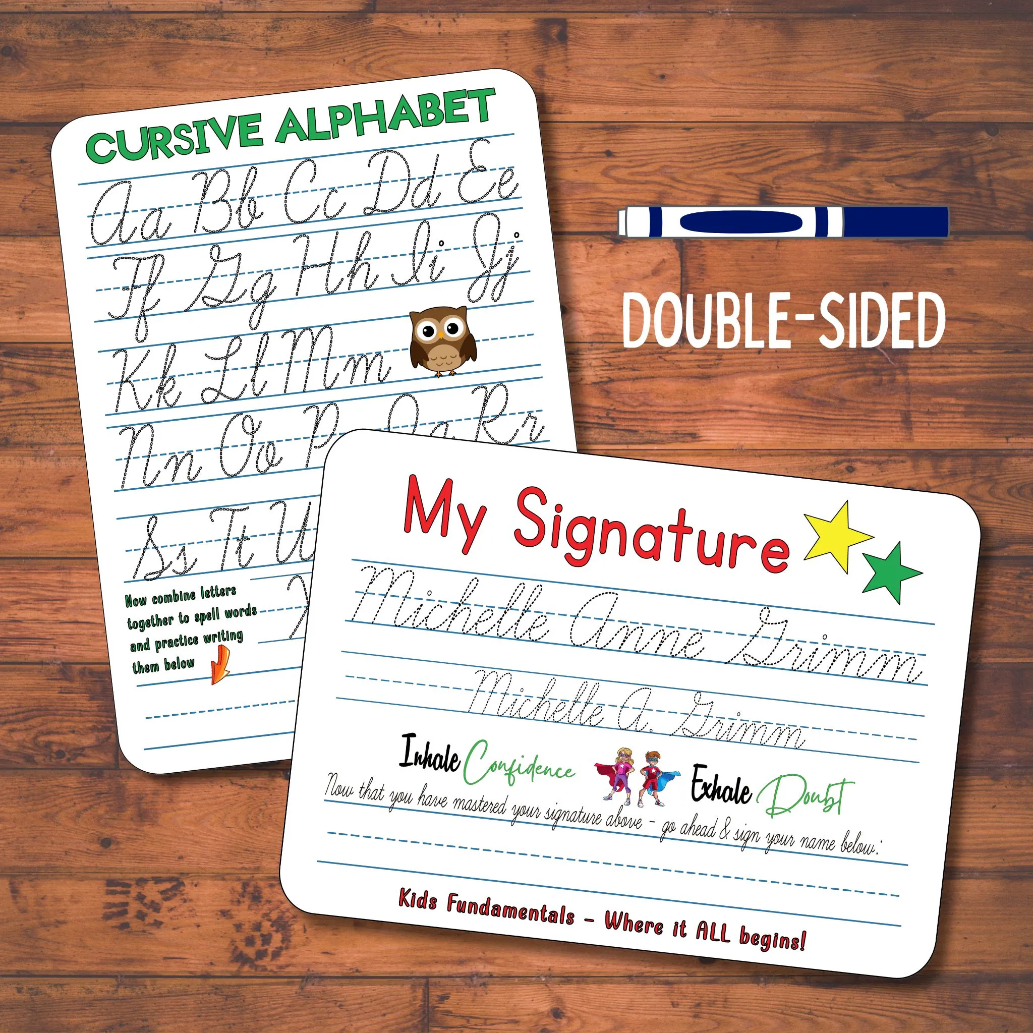 Personalized Cursive Writing Practice Board - Reusable - Image 3